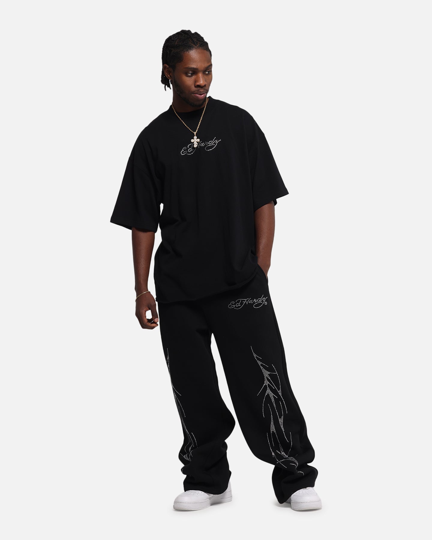 Ed Hardy Techno Rhinestone T-Shirt Black、mySite、zt4zffjzw