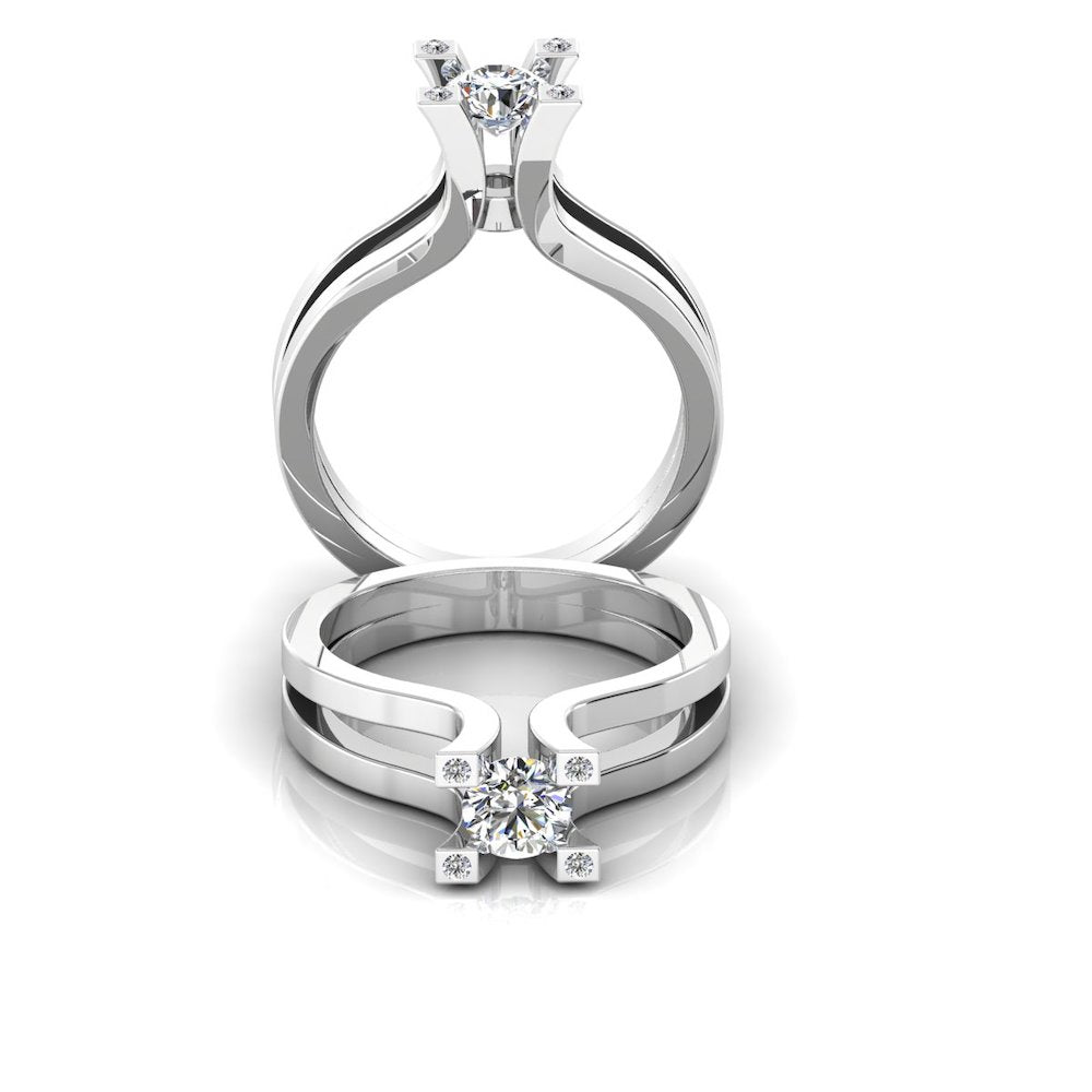 Simplistic Split Shank Moissanite Engagement Ring、mySite、hinf8tx79