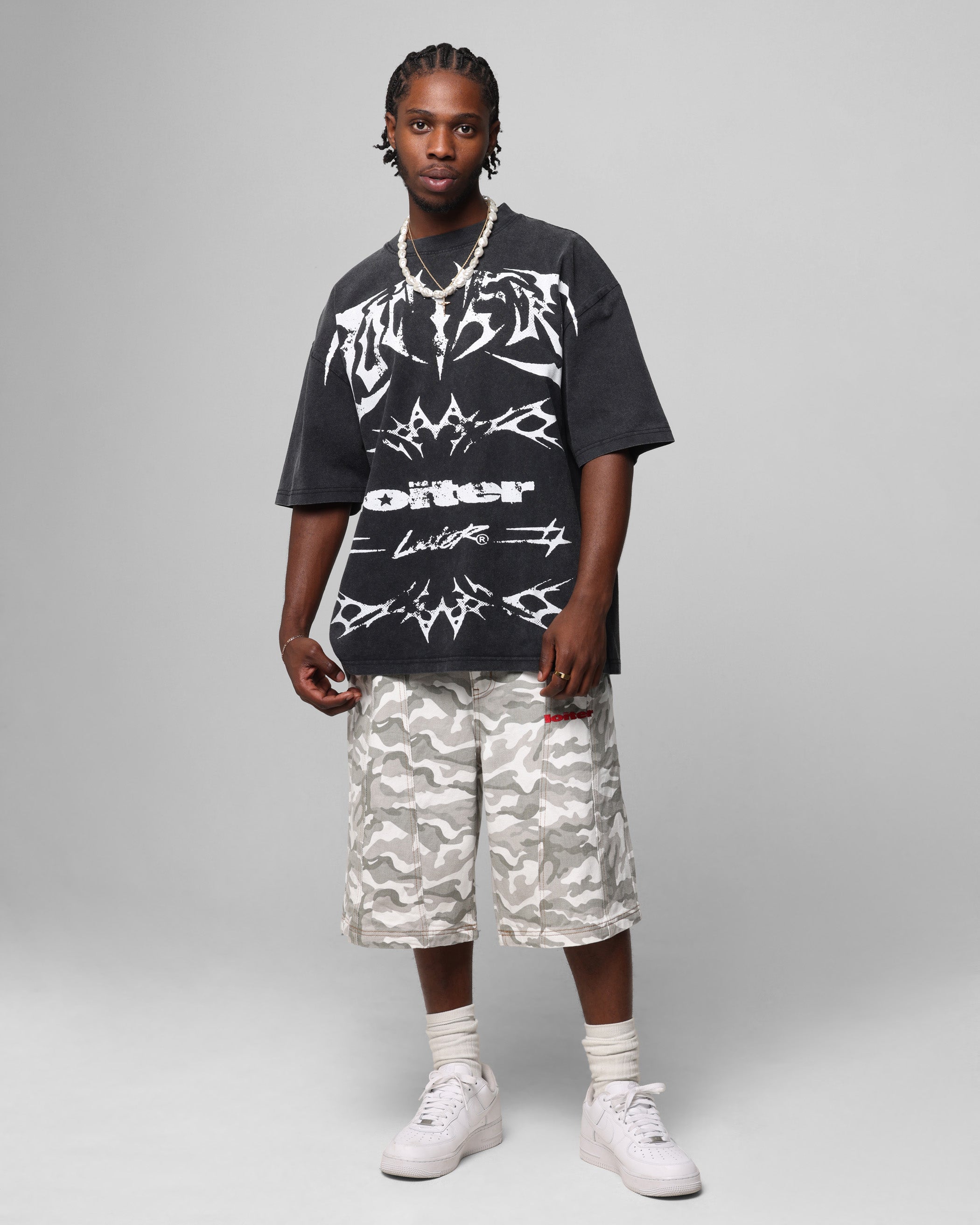 Loiter Metal Stacked Vintage T-Shirt Vintage Black、mySite、zt4zffjzw