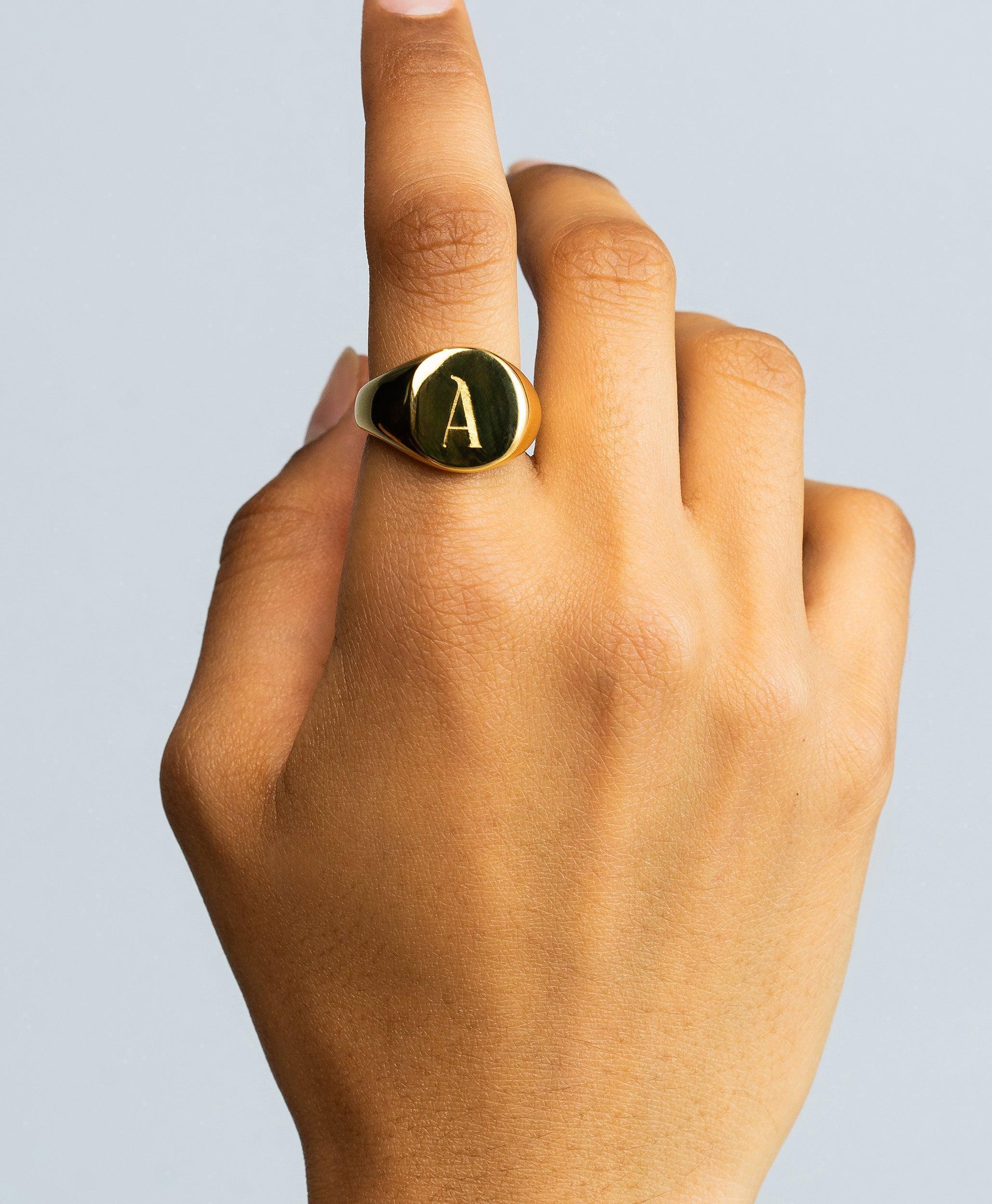 Letter Signet Ring 18ct Gold Vermeil、mySite、botmansion