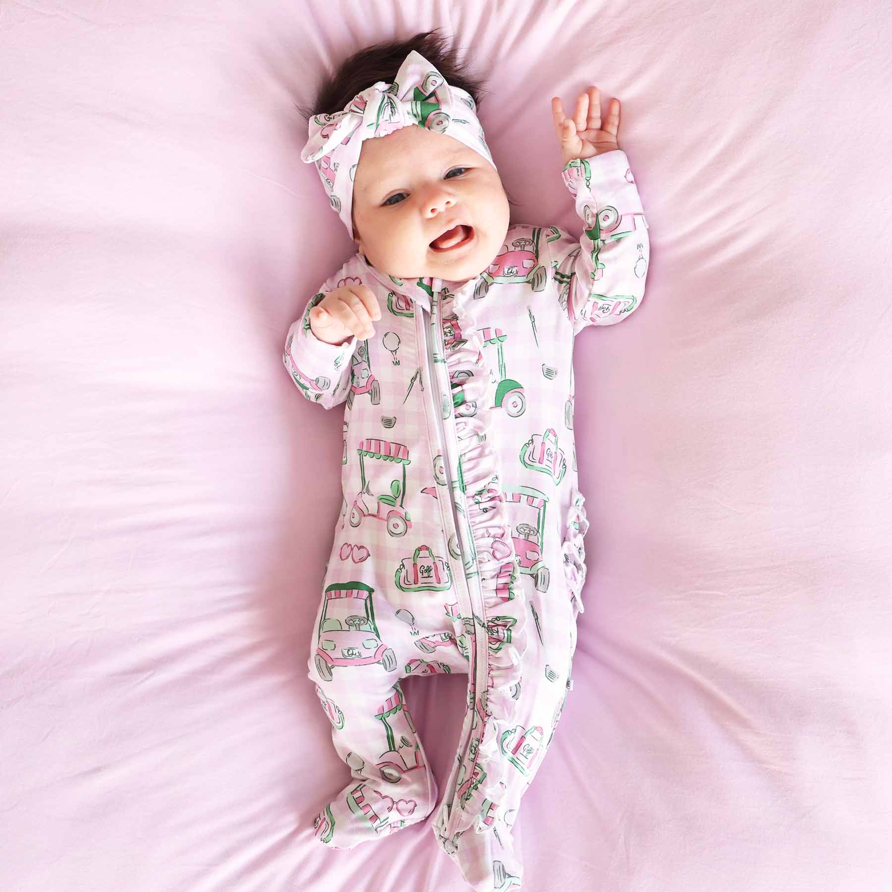  Birdie Babes Ruffle Zipper Footie | Pink、mySite、layawaytickets