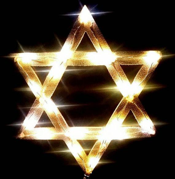 Light-Up Star of David Tree Topper - White、mySite、topwebapps