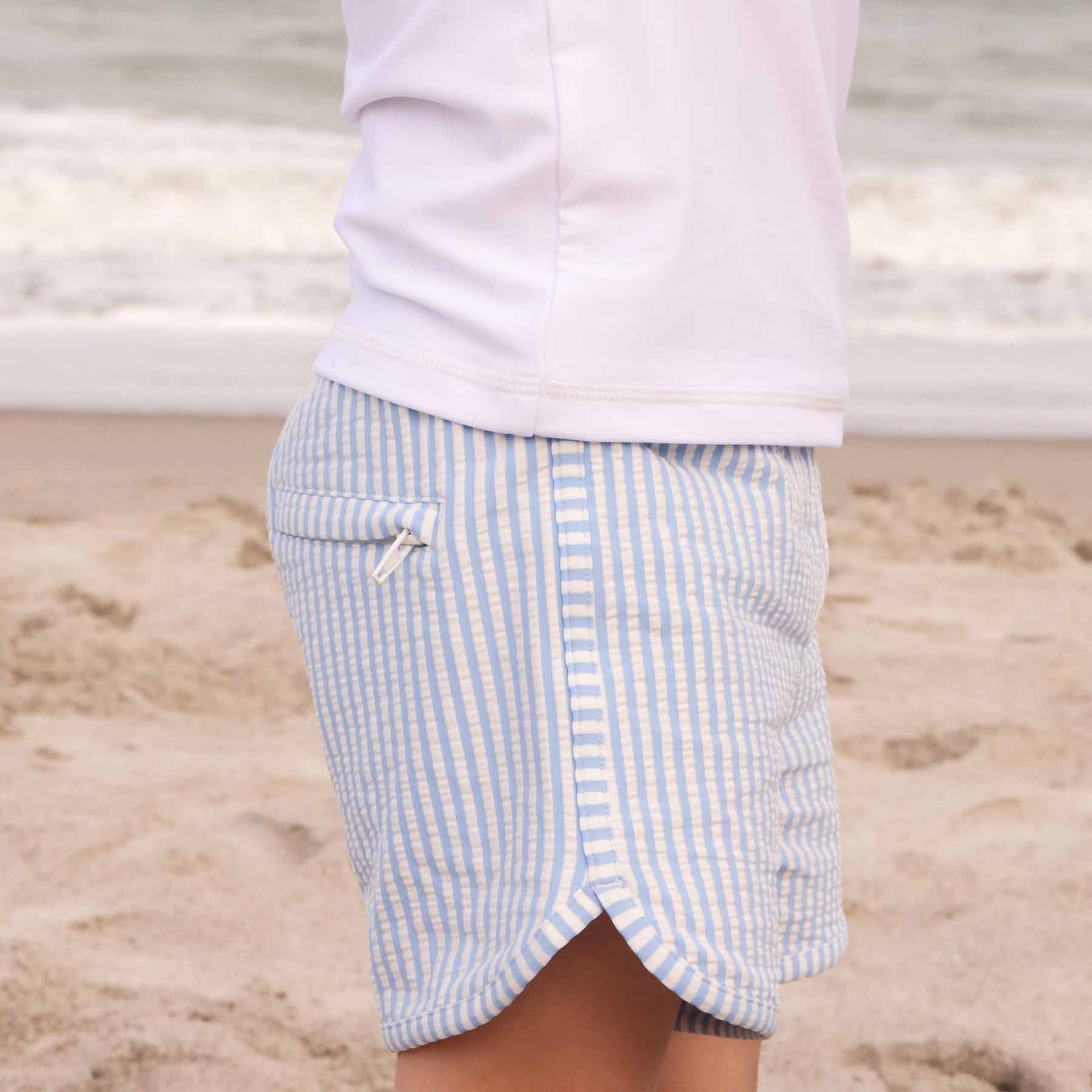  Boy's Swim Trunks | Seersucker Blue、mySite、layawaytickets