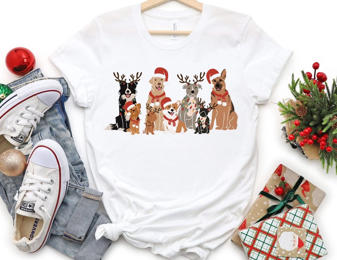 Christmas Pooches Holiday Dogs TShirt、mySite、g9winljtr