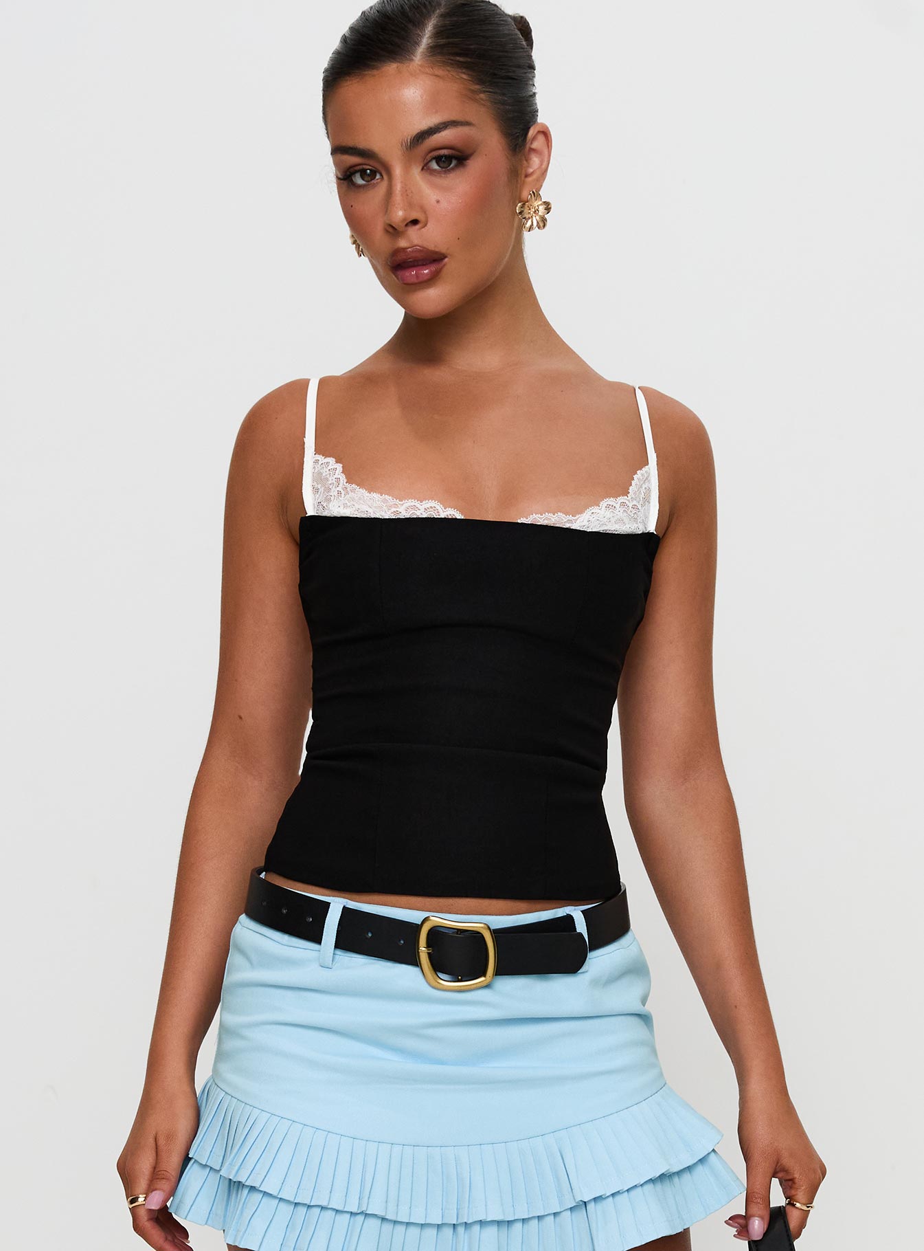 Renaissance Corset Lace Top Black / White、mySite、solidvoid