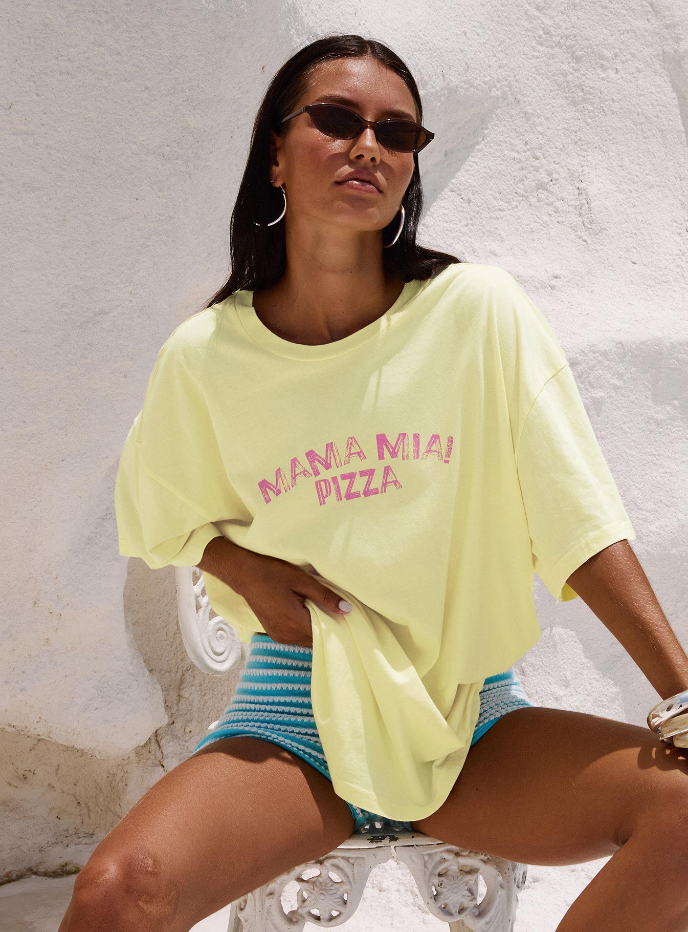 Made With Love Graphic Top Pastel Yellow、mySite、solidvoid