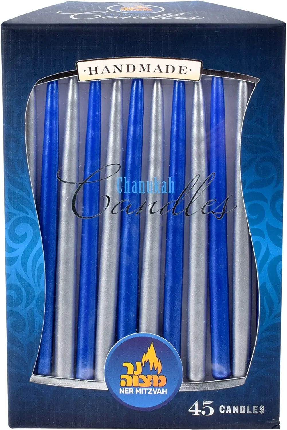 Handmade Blue and Silver Metallic Hanukkah Candles、mySite、topwebapps