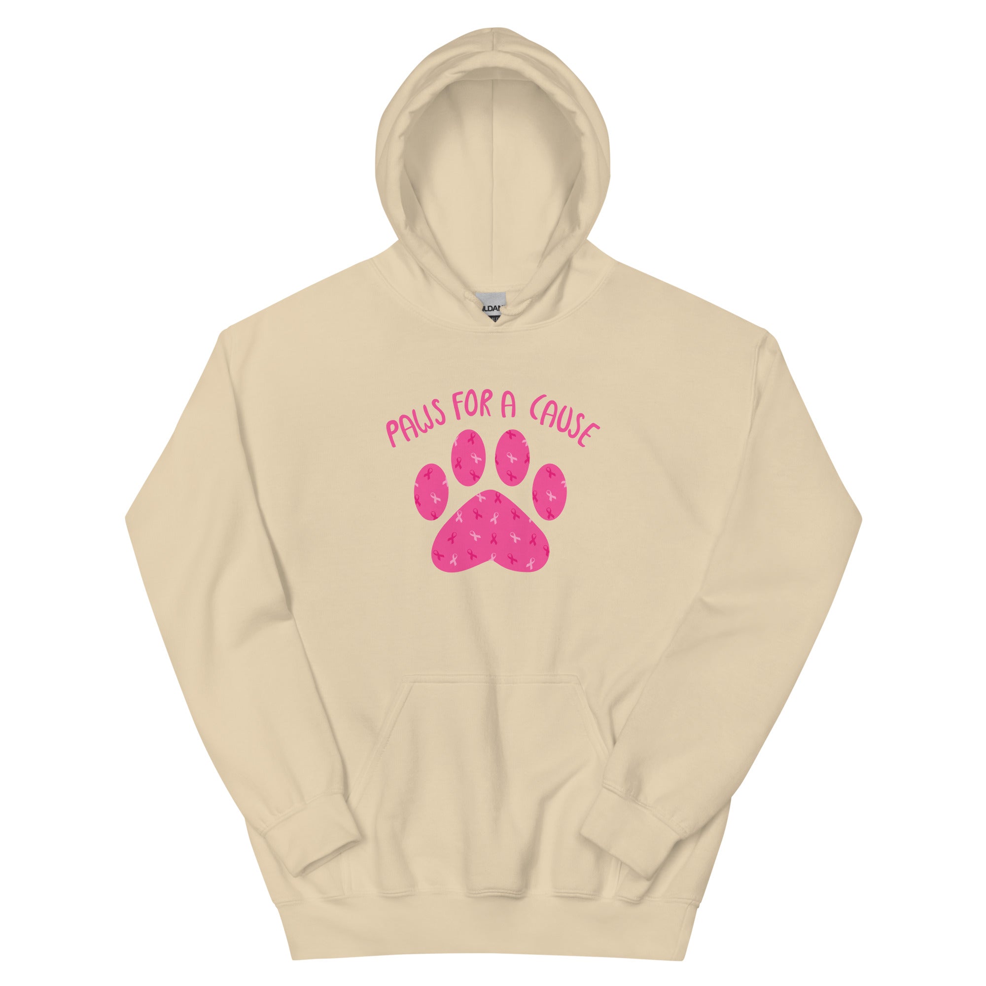 Paws For A Cause Pink Ribbon Paw Print Hoodie、mySite、camillekostekn