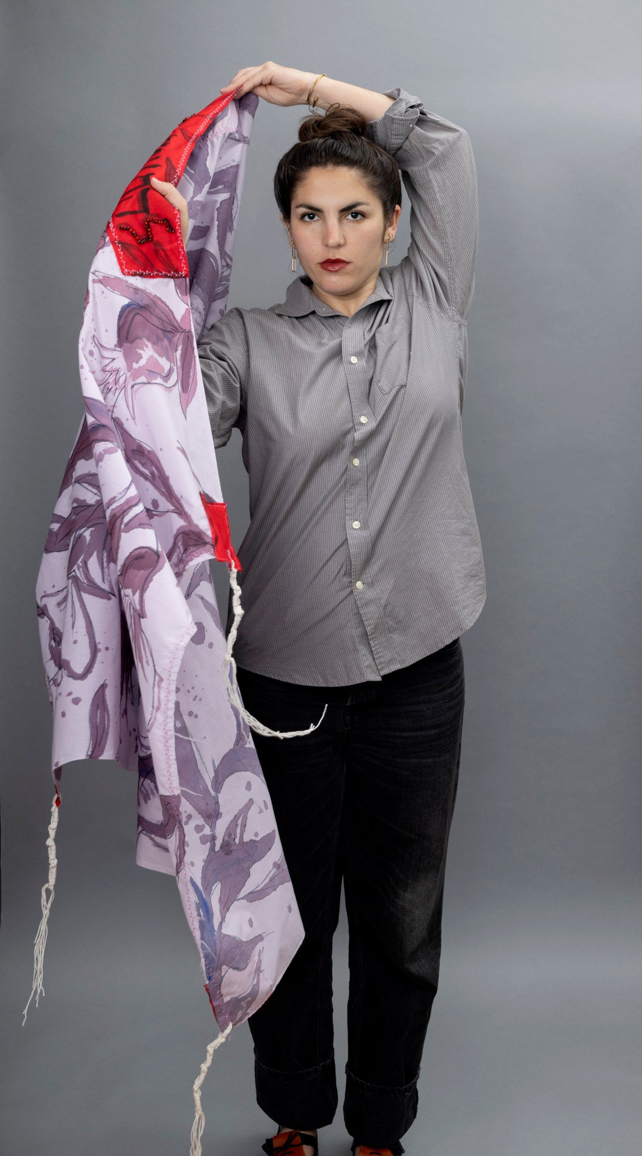 Purple and Red Handpainted Pomegranates Tallit、mySite、topwebapps