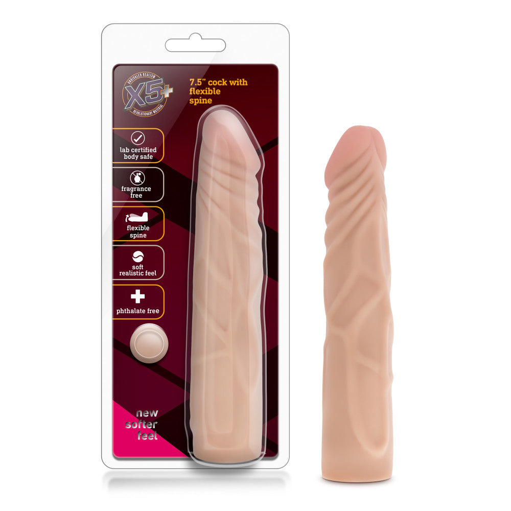 X5 Plus By Blush® | Realistic Beige 7.5-Inch Long Dildo、mySite、bottomscart