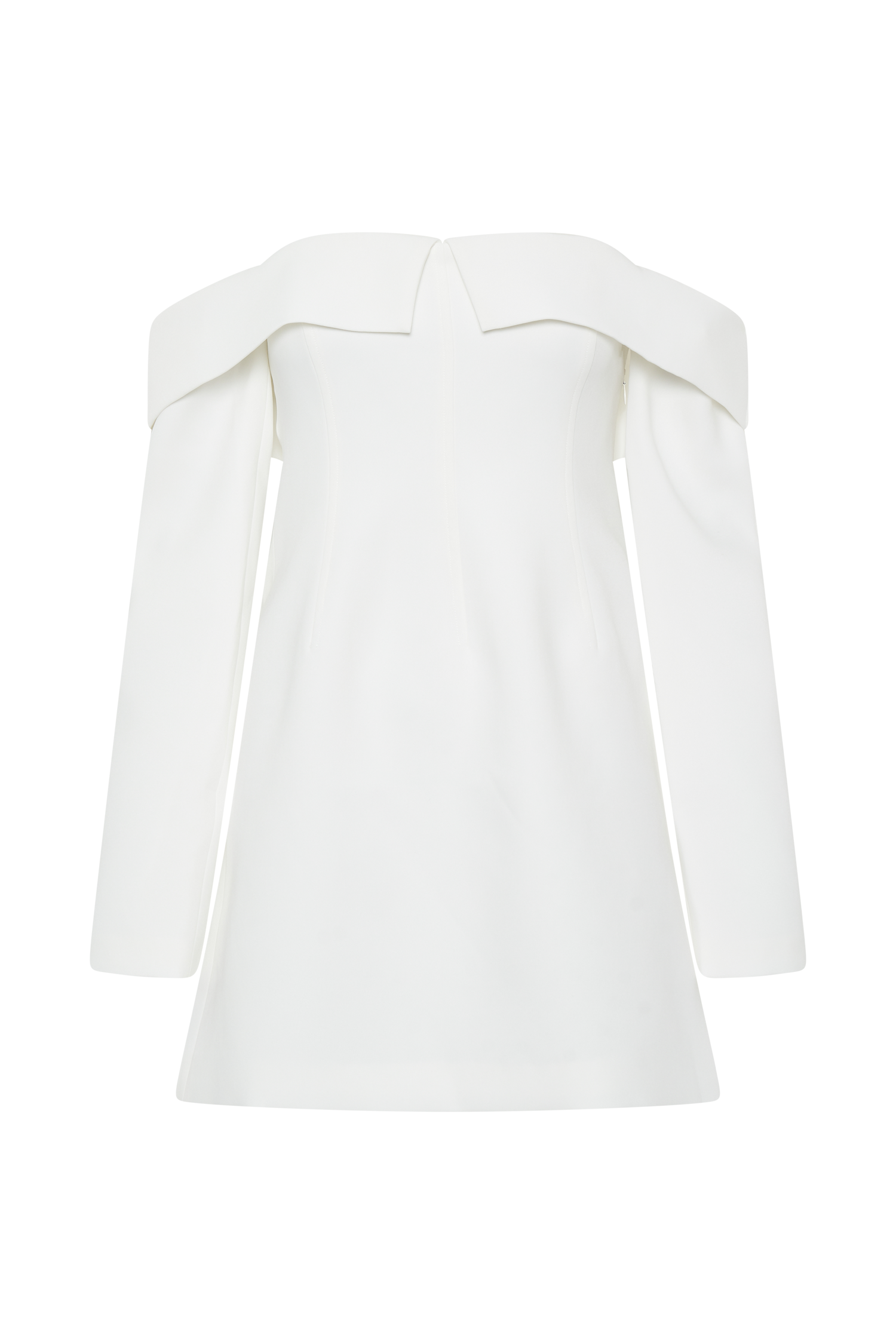 Hugo Suiting Off Shoulder Mini Dress - Ivory、mySite、solidvoid