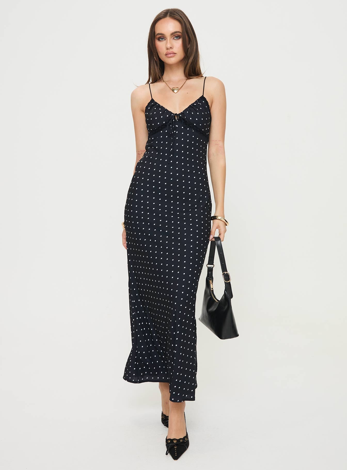 Emily Maxi Dress Black Polka Dot、mySite、solidvoid