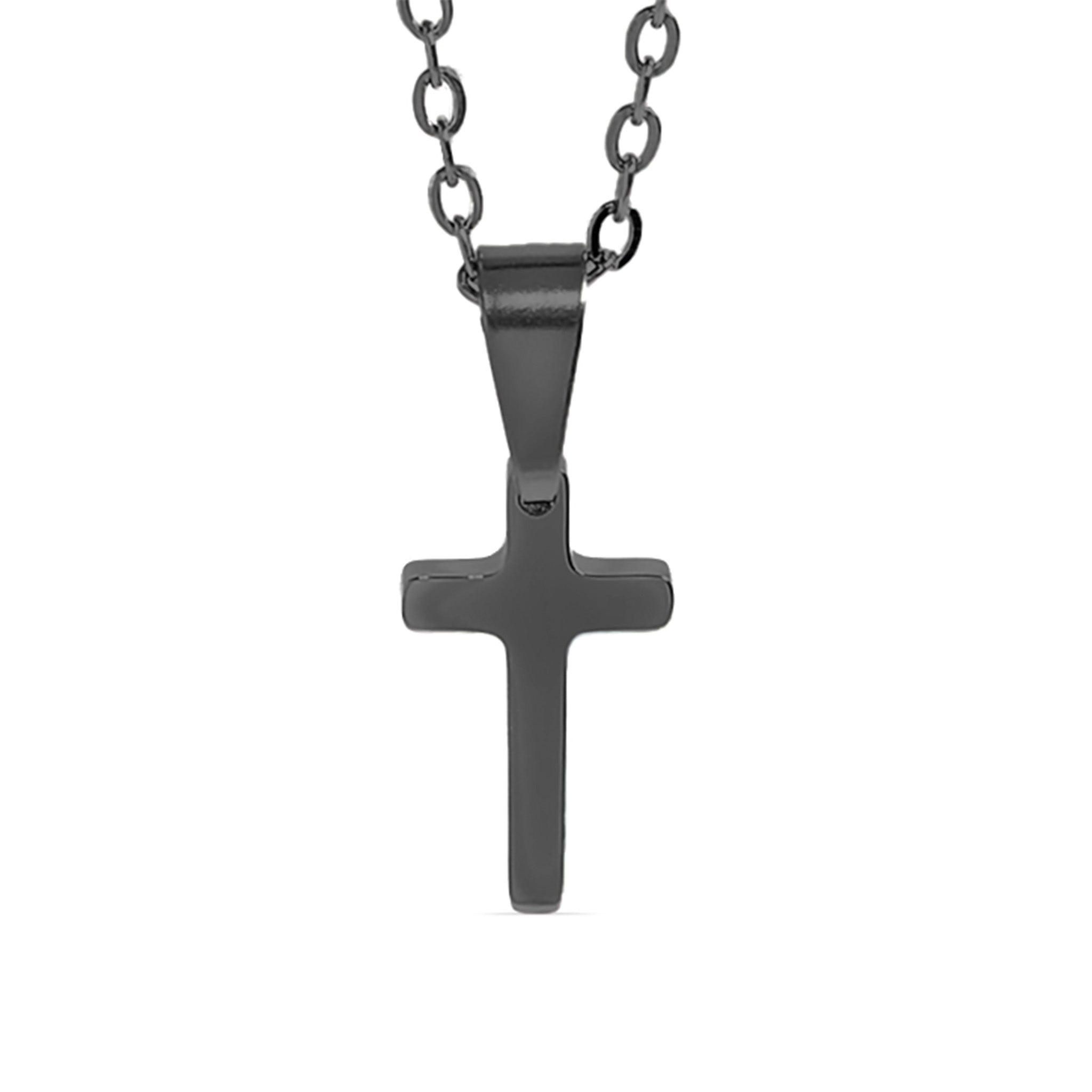 18K Gold PVD Stainless Steel Engravable Blank Cross Pendant Necklace / SBB0286、mySite、dreamappss