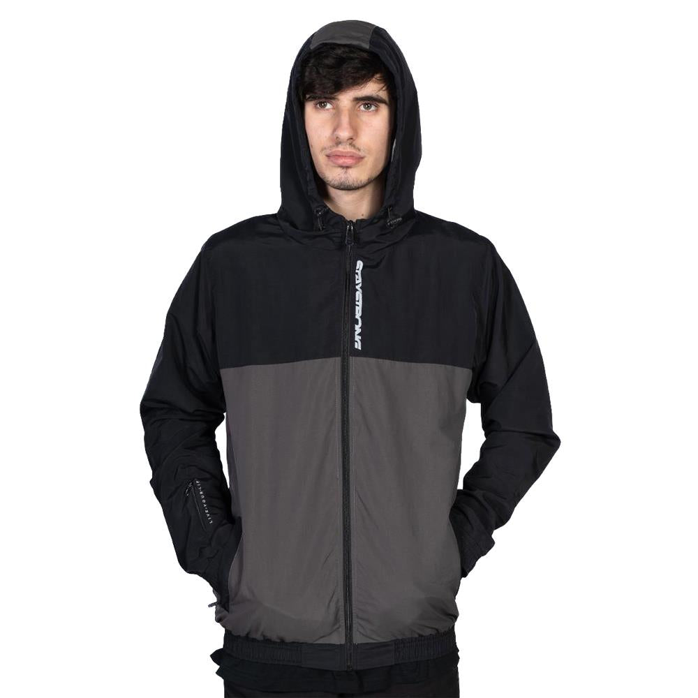  Stay Strong Cut Off Vertical Full Zip Jacket - Black/Grey、mySite、merchandisen