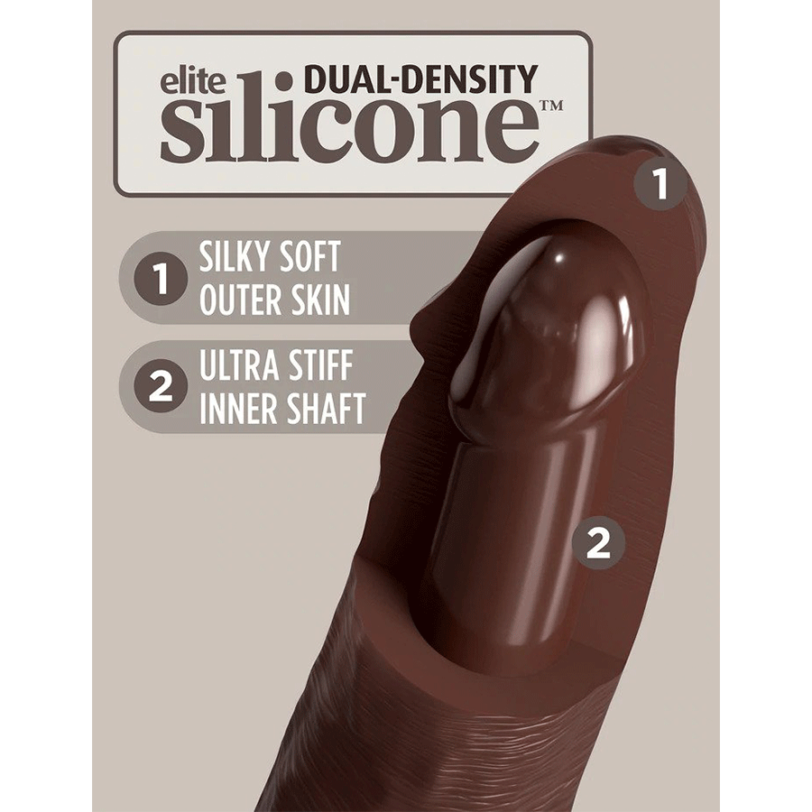 King Cock Elite 9 Inch Dual Density Vibrating Silicone Dildo with Remote、mySite、bottomscart