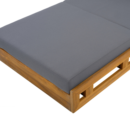 LOUNGE CHAISE SET, ACACIA WOOD WITH WATER-RESISTANT LOUNGE CUSHIONS (CREAM & 4 INCH THICK) - MATCHING DARK GREY VERSION AVAILABLE、、eastwooduniform