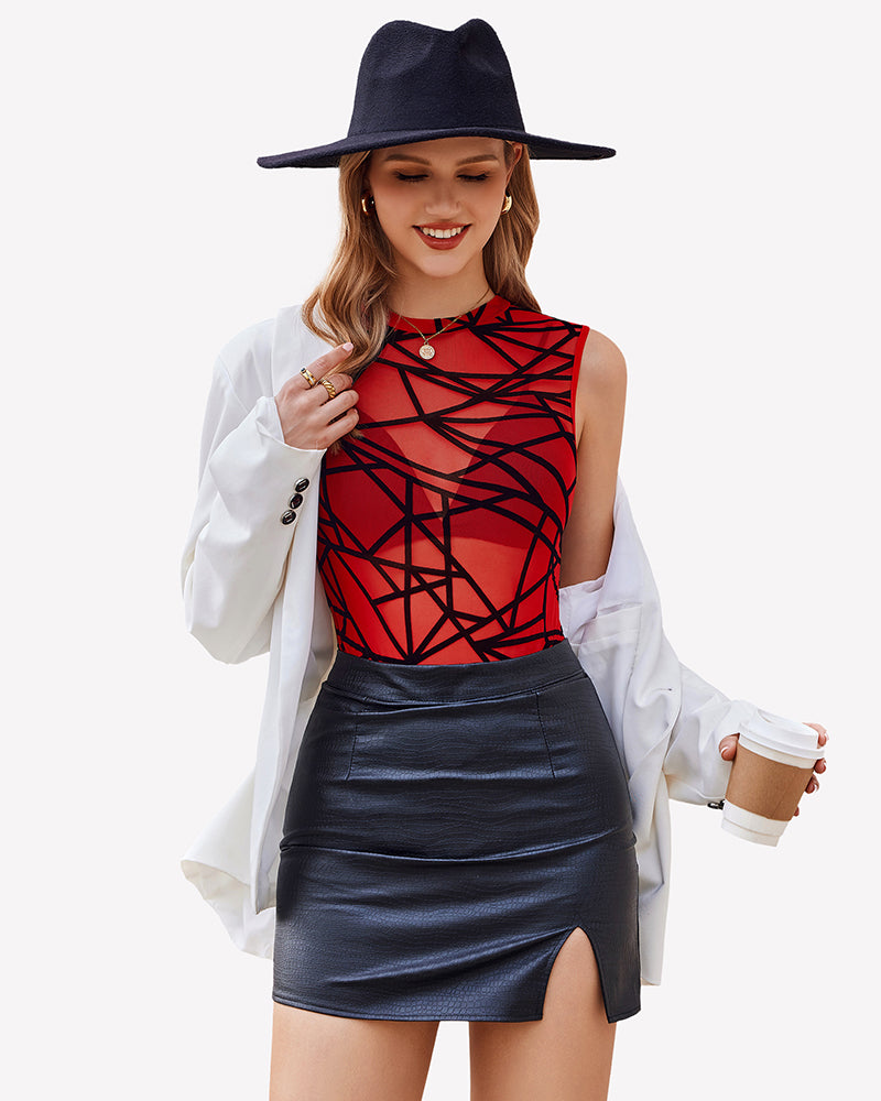 See Through Mesh Sleeveless Bodysuits、mySite、bengalsvssteelers