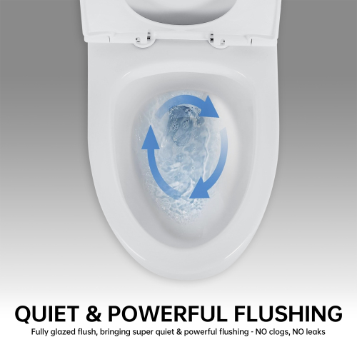 1.1/1.6 GPF Elongated Comfort Height Floor Mounted One-Piece Toilet, CUPC Certified, WaterSense Cetified, Ceramic, White Color, Soft Close Seat、、xpatfood