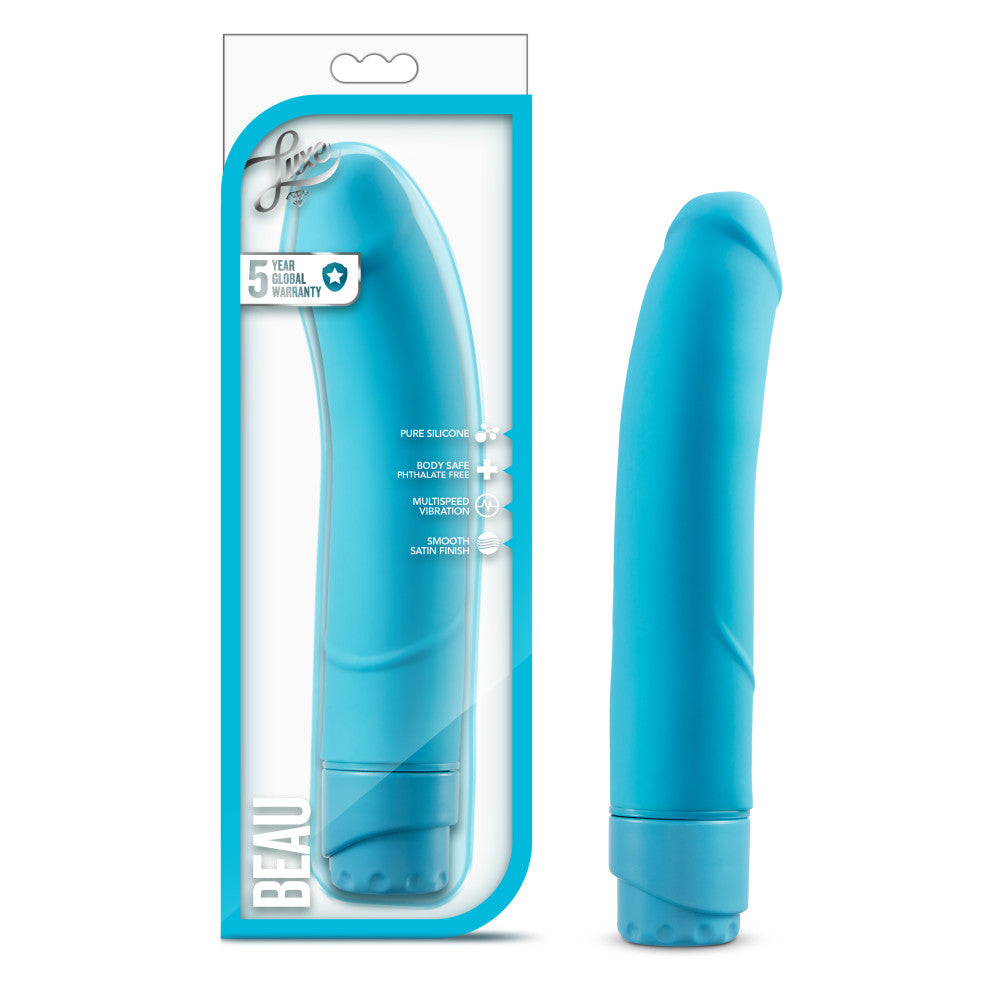 Luxe By Blush® | Beau G-Spot Blue 8.5-Inch Long Vibrating Dildo、mySite、bottomscart
