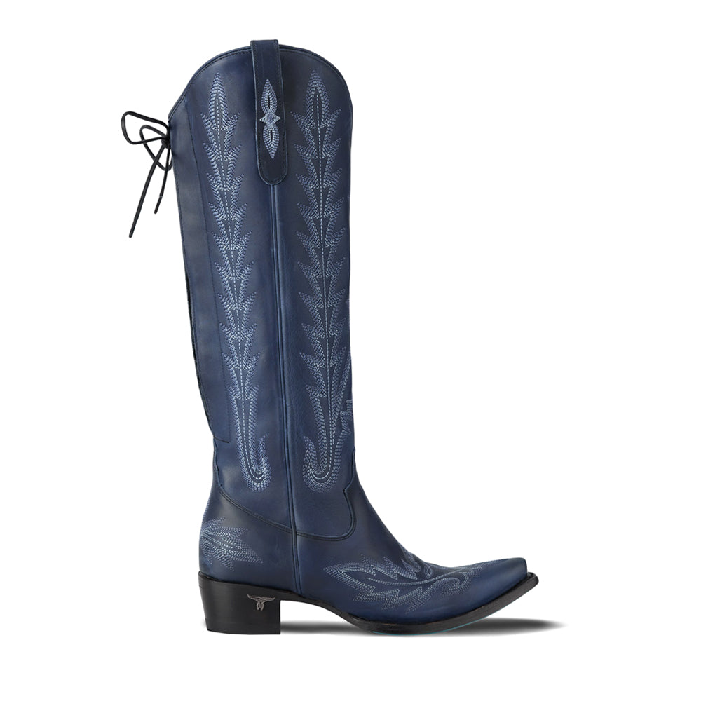 Lexington Knee High Corset Embroidered Snip Toe Zippered Cowboy Boots、mySite、gtrtttuynbv