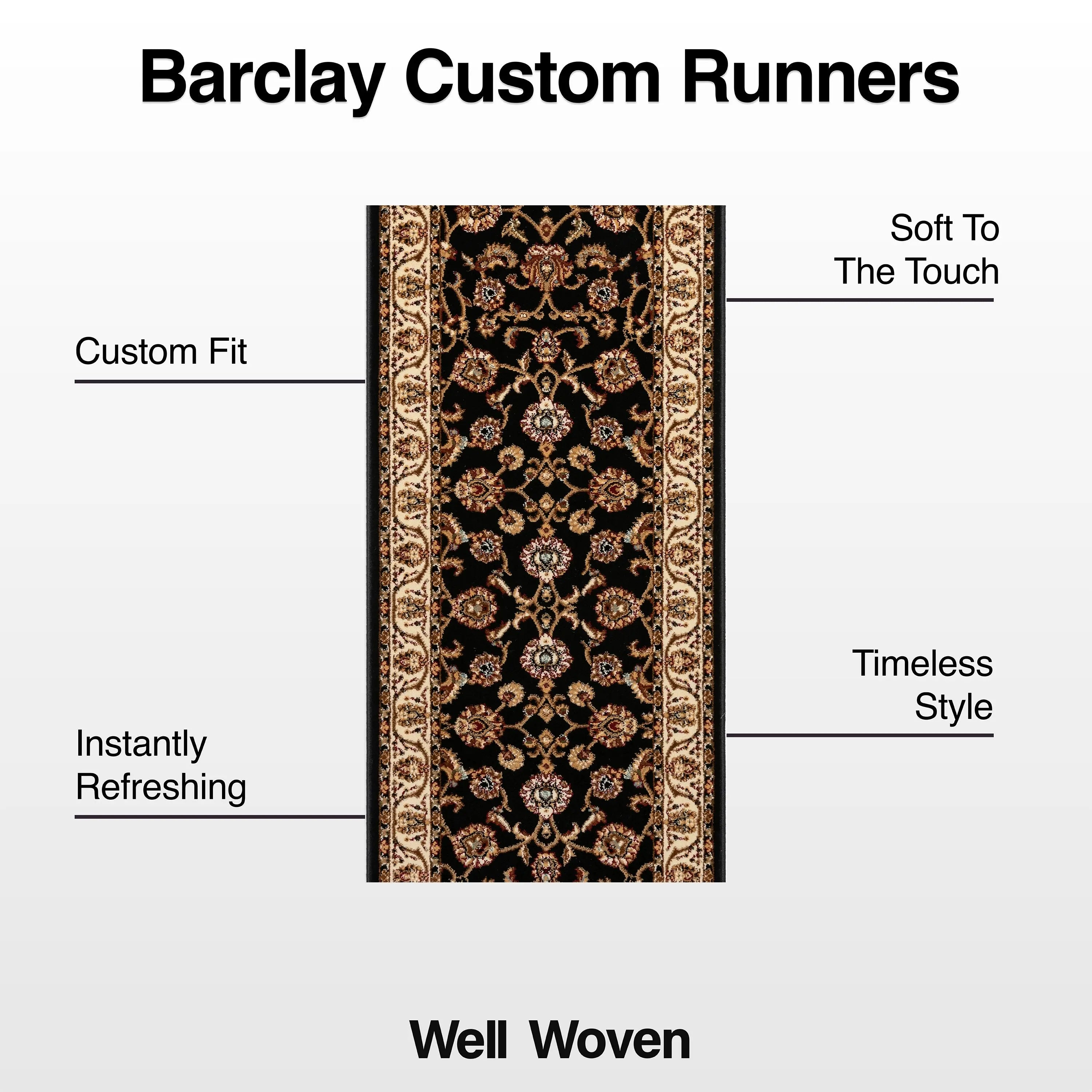 Sarouk Custom Size Runner Traditional Black 27 Inch Wide x Choose Your Length Hallway Runner Rug、mySite、gigharbornorthrealestate