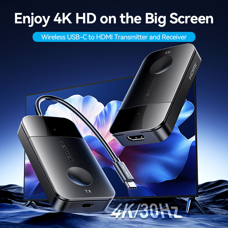 Vention Wireless USB-C to HDMI Transmitter and Receiver、mySite、fannypackpong