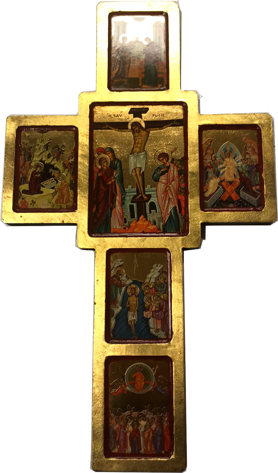 Holy Land Market Christ Life and The Church Icons with Sheets of Gold (Lithography) ( 18 x 14.5 inches)、mySite、topwebapps