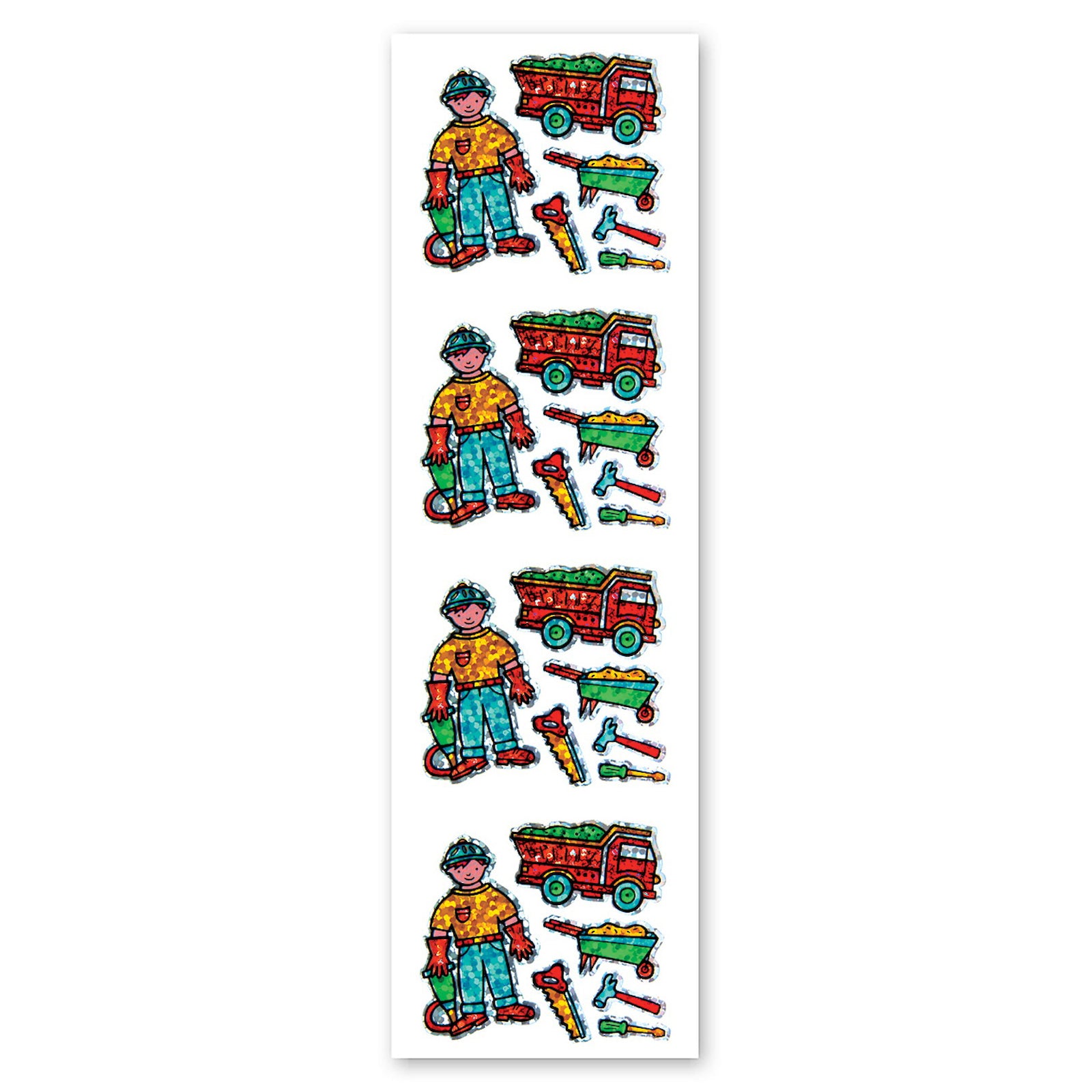  Construction Worker Sparkly Prismatic Stickers - Packaged、mySite、ghnorth
