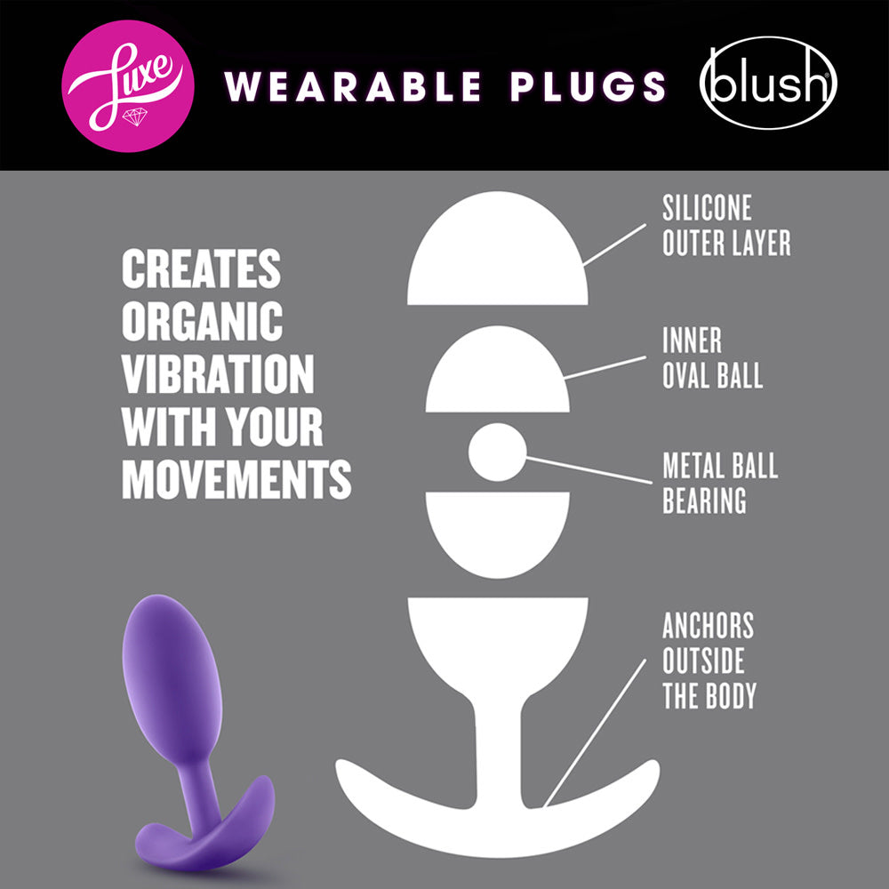 Luxe By Blush® | Wearable Vibra Slim Purple 4-Inch Anal Plug、mySite、bottomscart