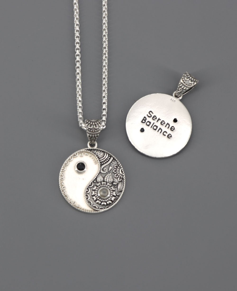 Sterling Silver Yin Yang Necklace For Men & Women、mySite、topwebapps