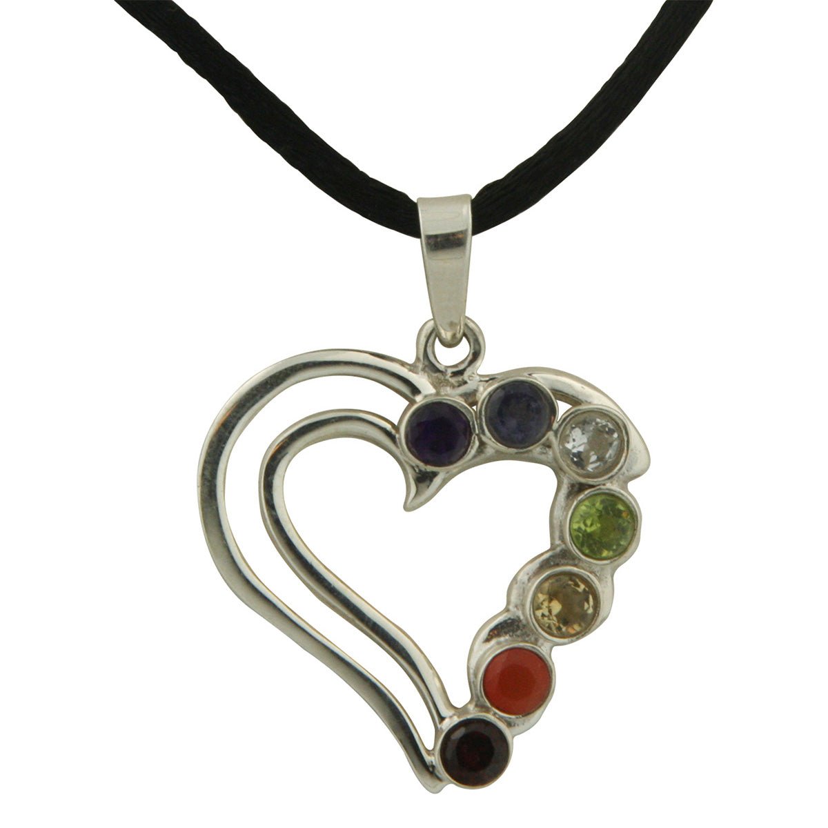 Sterling Silver Chakra Heart Pendant、mySite、topwebapps