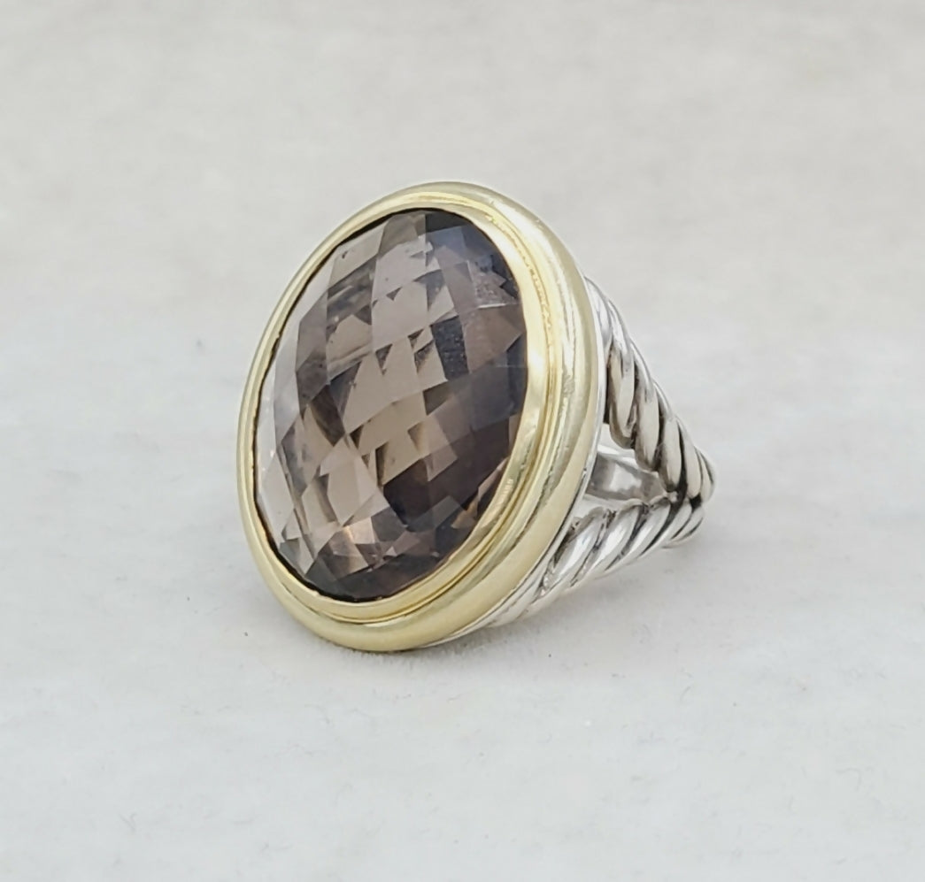 David Yurman Signature Oval Ring 鈥?Smoky Quartz & Gold、mySite、hinf8tx79