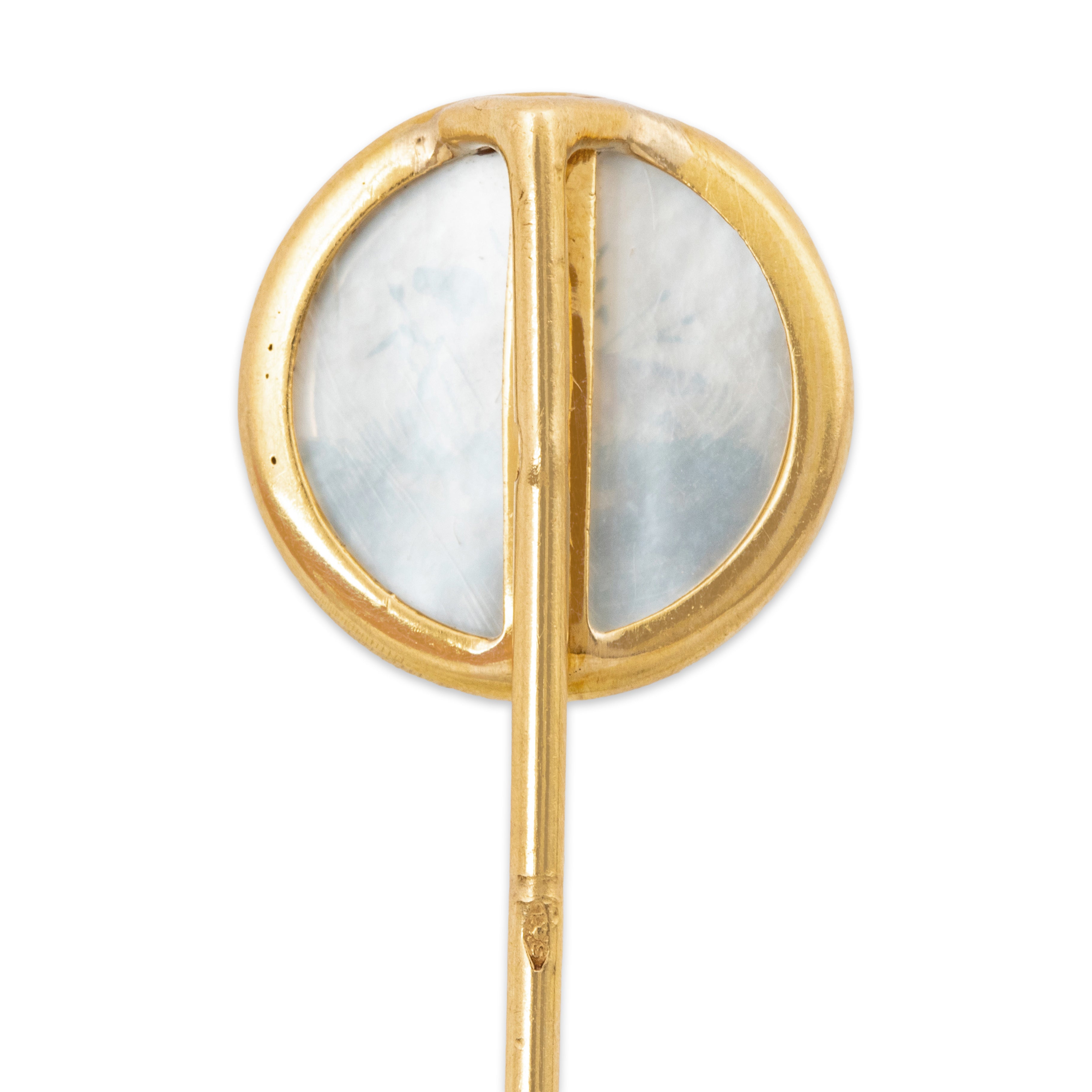 Antique French 18k Yellow Gold Essex Crystal German Longhaired Pointer Stick Pin、mySite、hinf8tx79