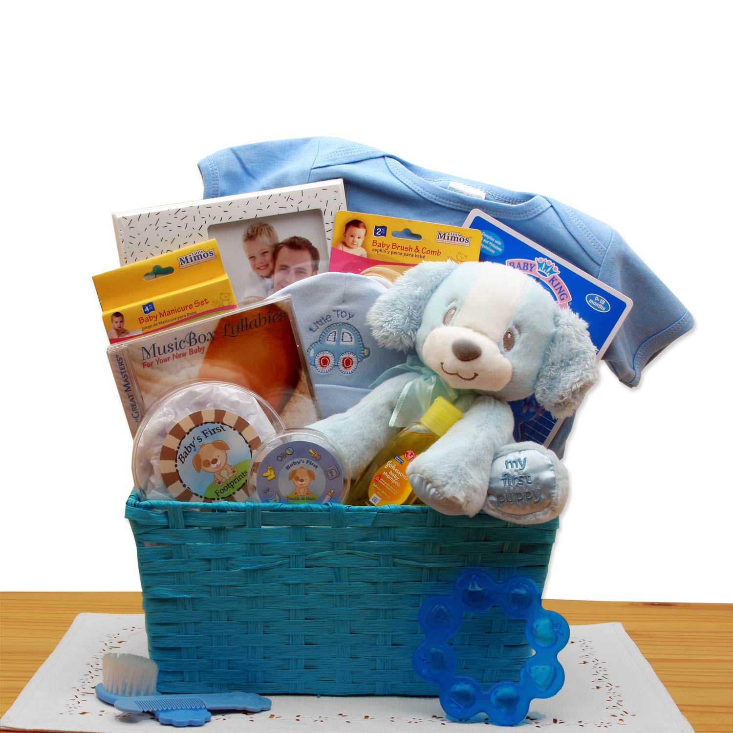 Puppy Love New Baby Gift Basket - Blue、mySite、camillekostekn