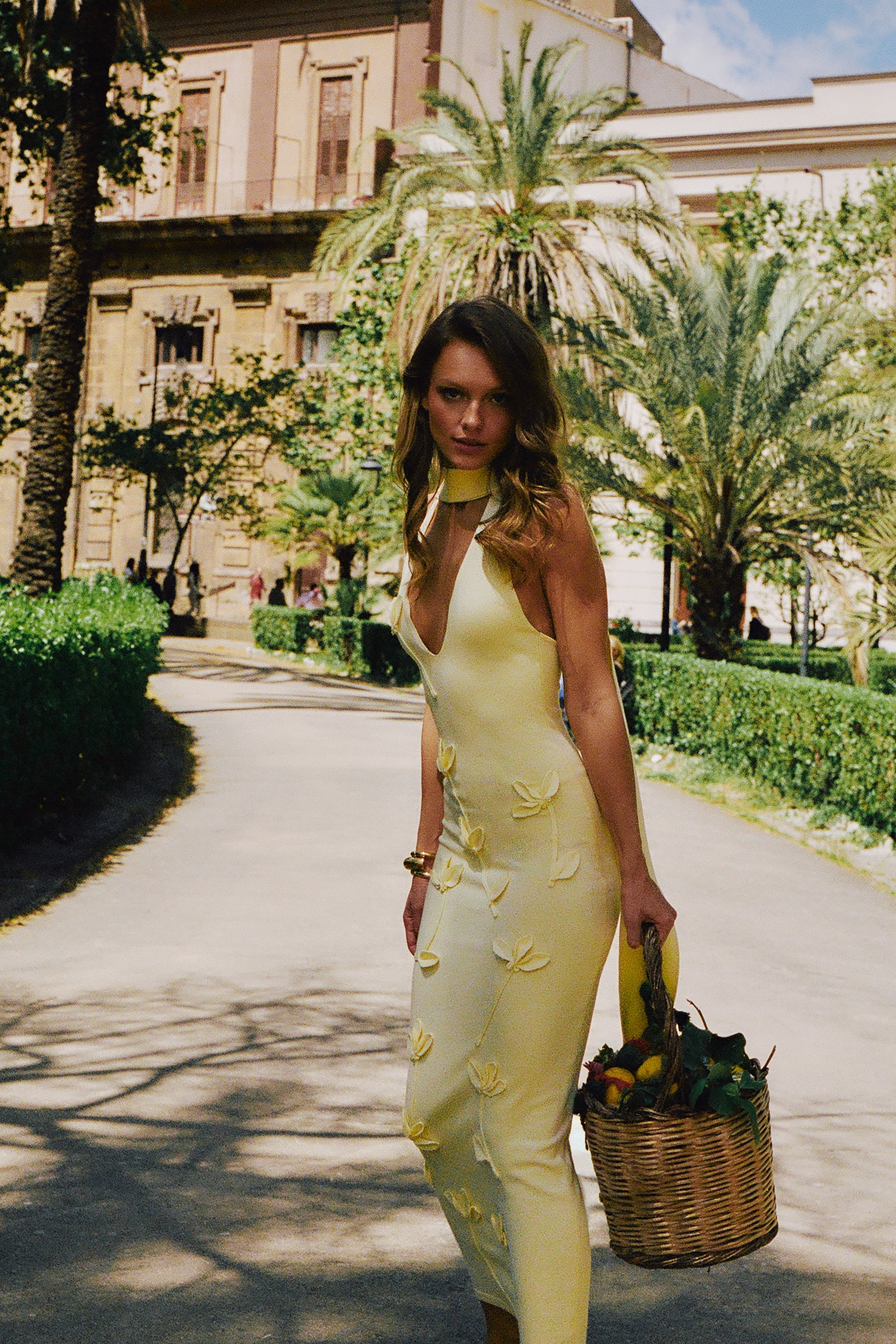 Wynn Floral Knit Midi Dress - Lemon、mySite、solidvoid