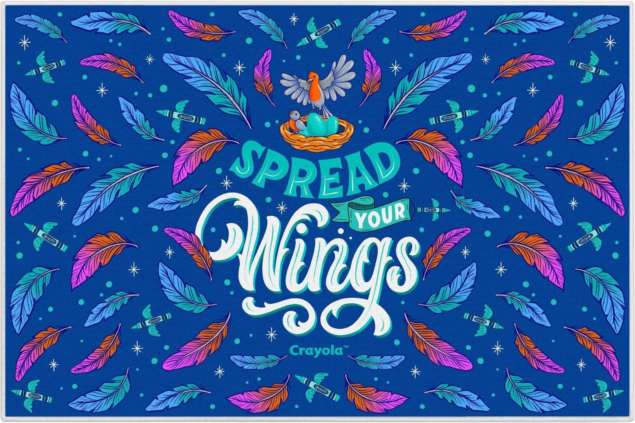 Crayola Spread Your Wings Blue Area Rug By Well Woven、mySite、gigharbornorthrealestate