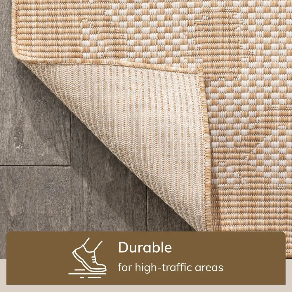 Sol Nordic Lattice Trellis Indoor Outdoor Beige Flatweave Rug、mySite、gigharbornorthrealestate