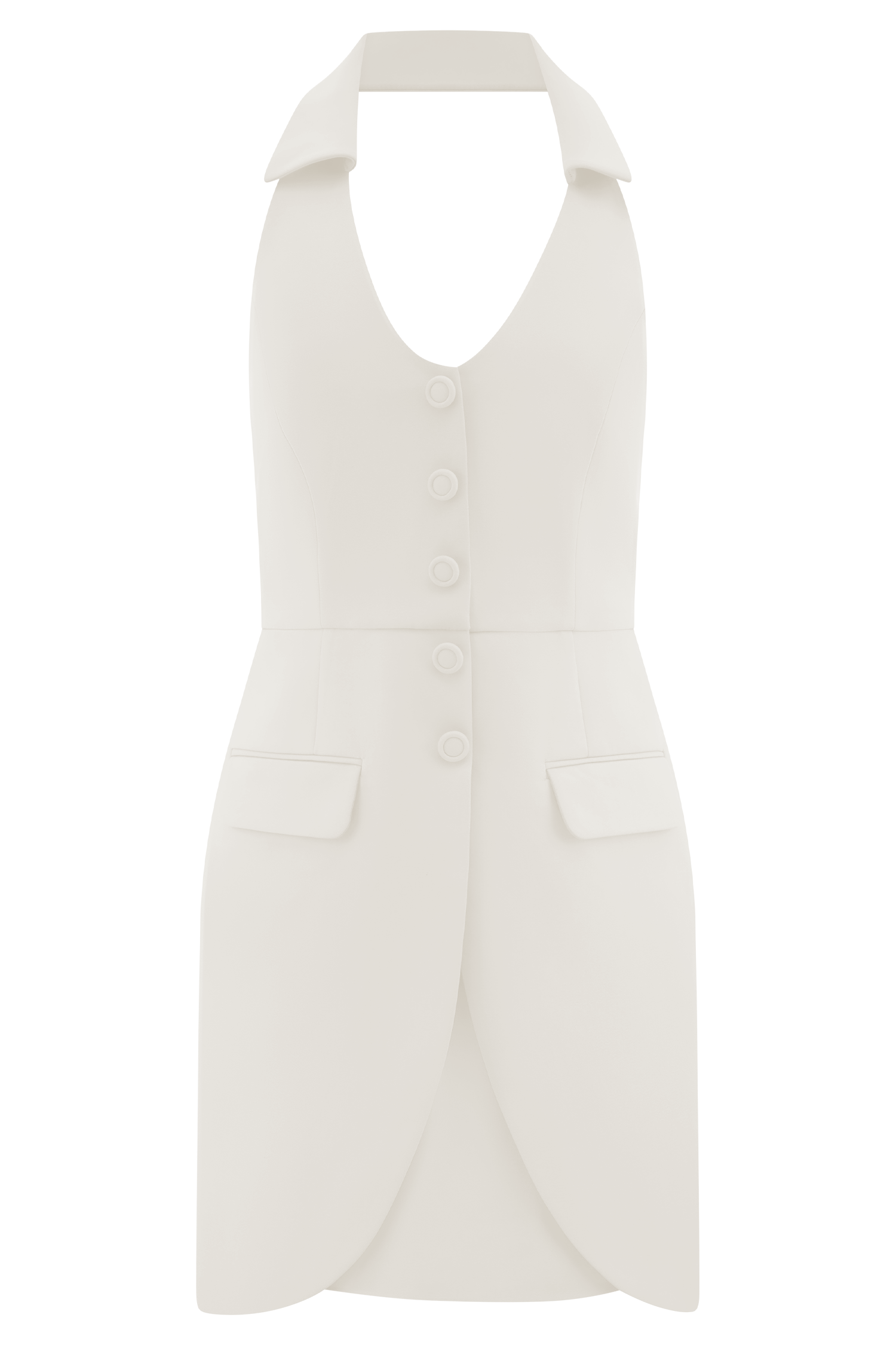 Ruth Cotton Halter Mini Dress - Ivory、mySite、solidvoid