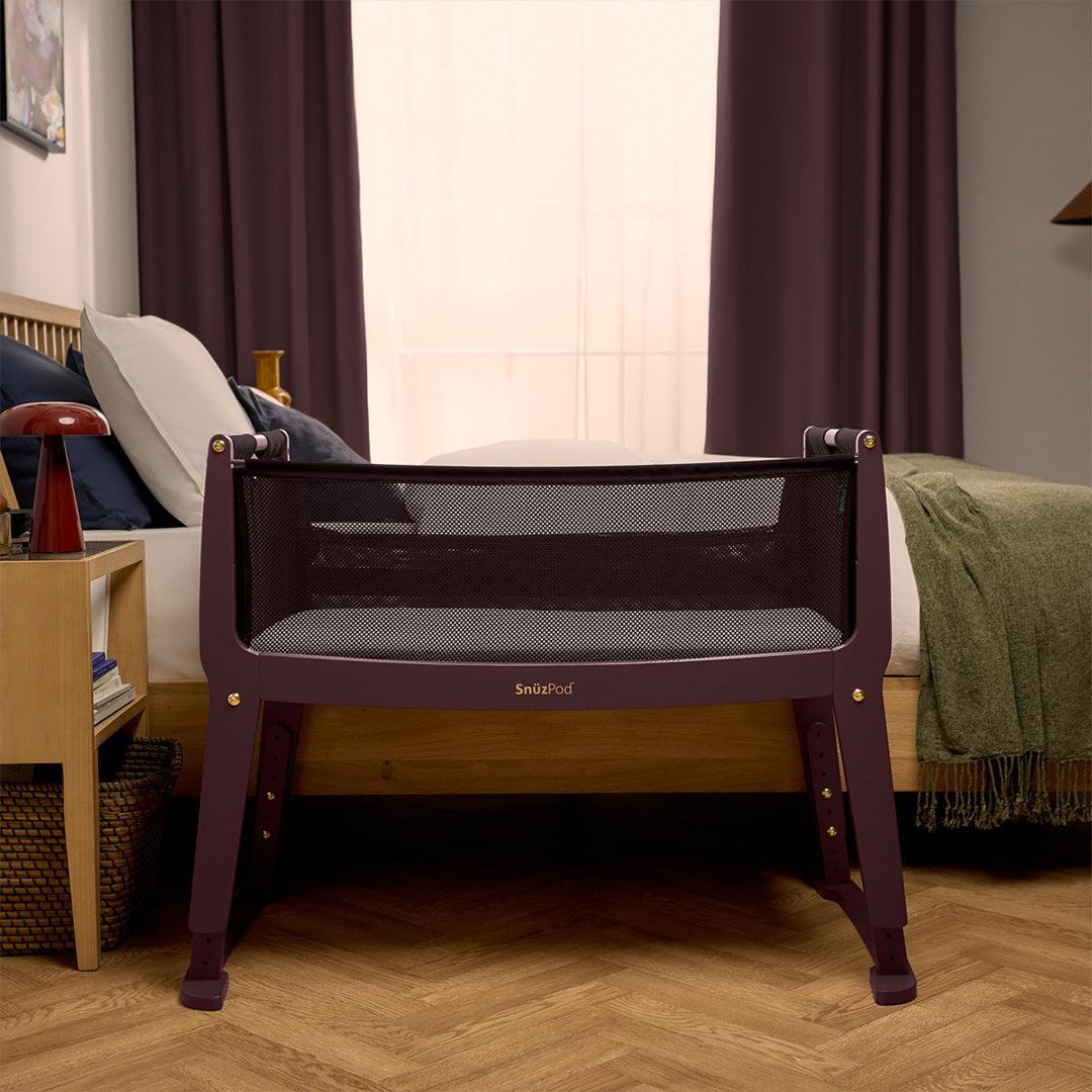  Snuz SnuzPod Studio Bedside Crib - Rome Burgundy、mySite、merchandisen