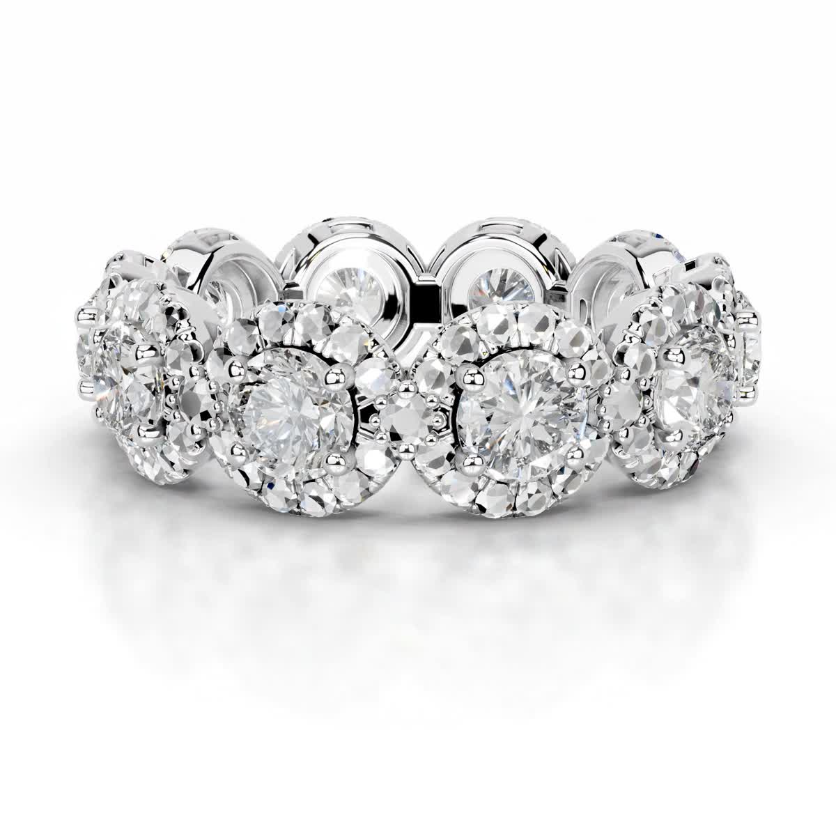 Londyn Diamond Halo Wedding Ring (3.20 Carat) -14K White Gold、mySite、hinf8tx79