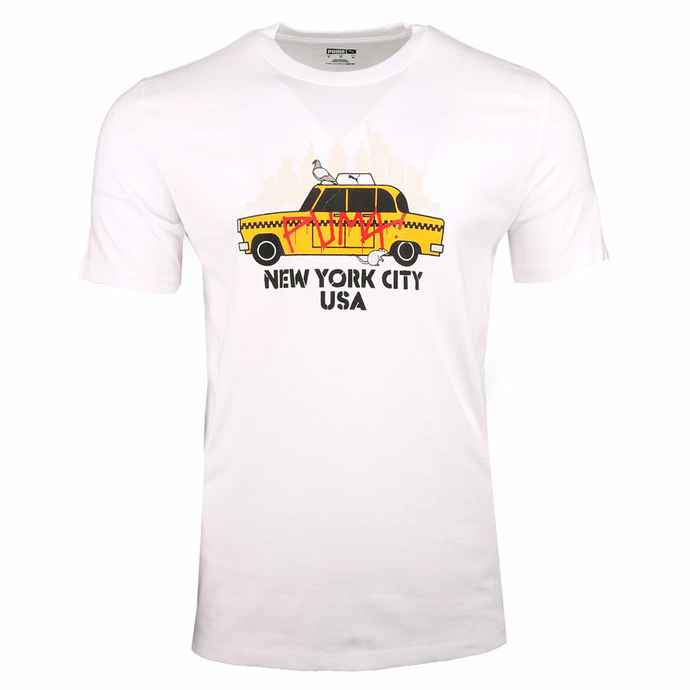 NYC Cartoon Cab Graphic Crew Neck Short Sleeve T-Shirt、mySite、gtrtttuynbv