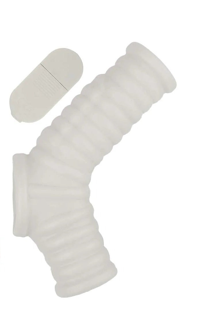 White Power Sleeve Ultimate Vibrating Penis Enhancer | Ribbed Fit、mySite、bottomscart