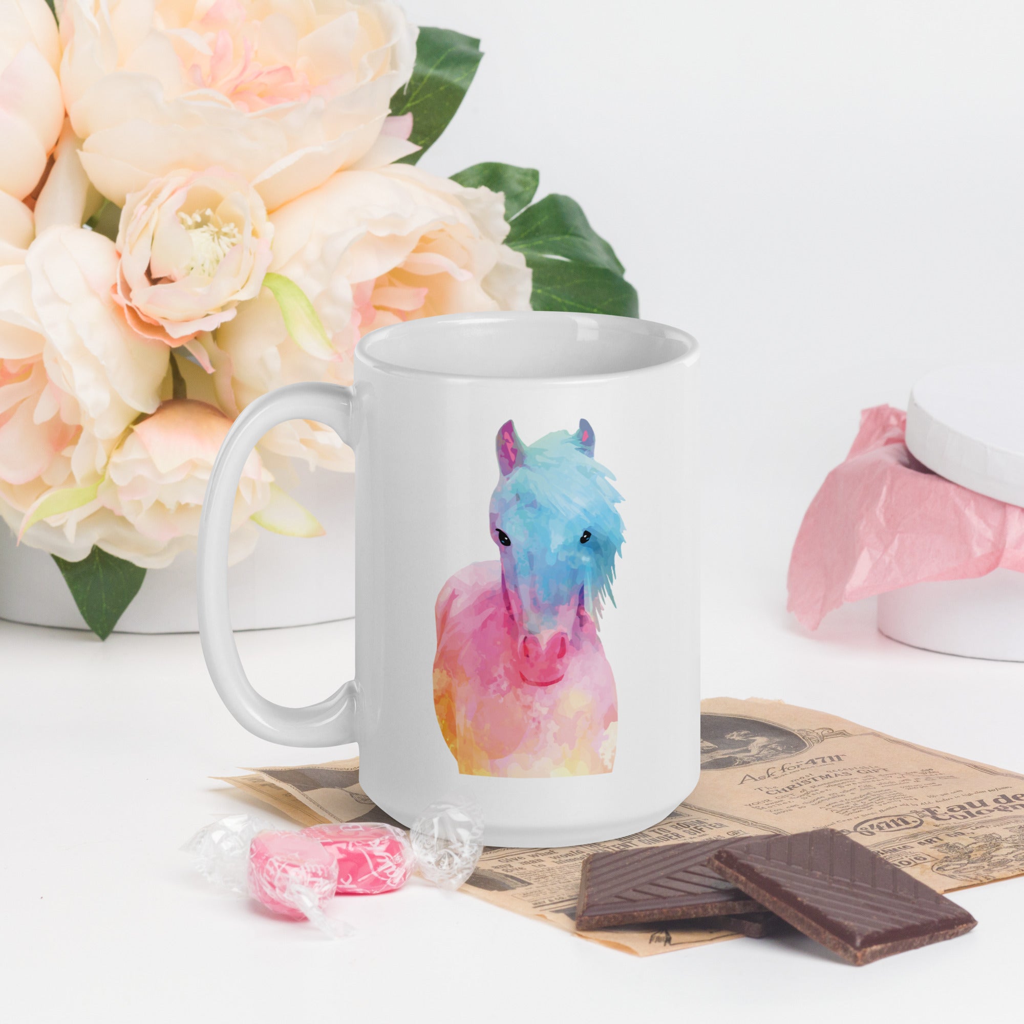 Horse in Sweet Pastels Mug、mySite、camillekostekn