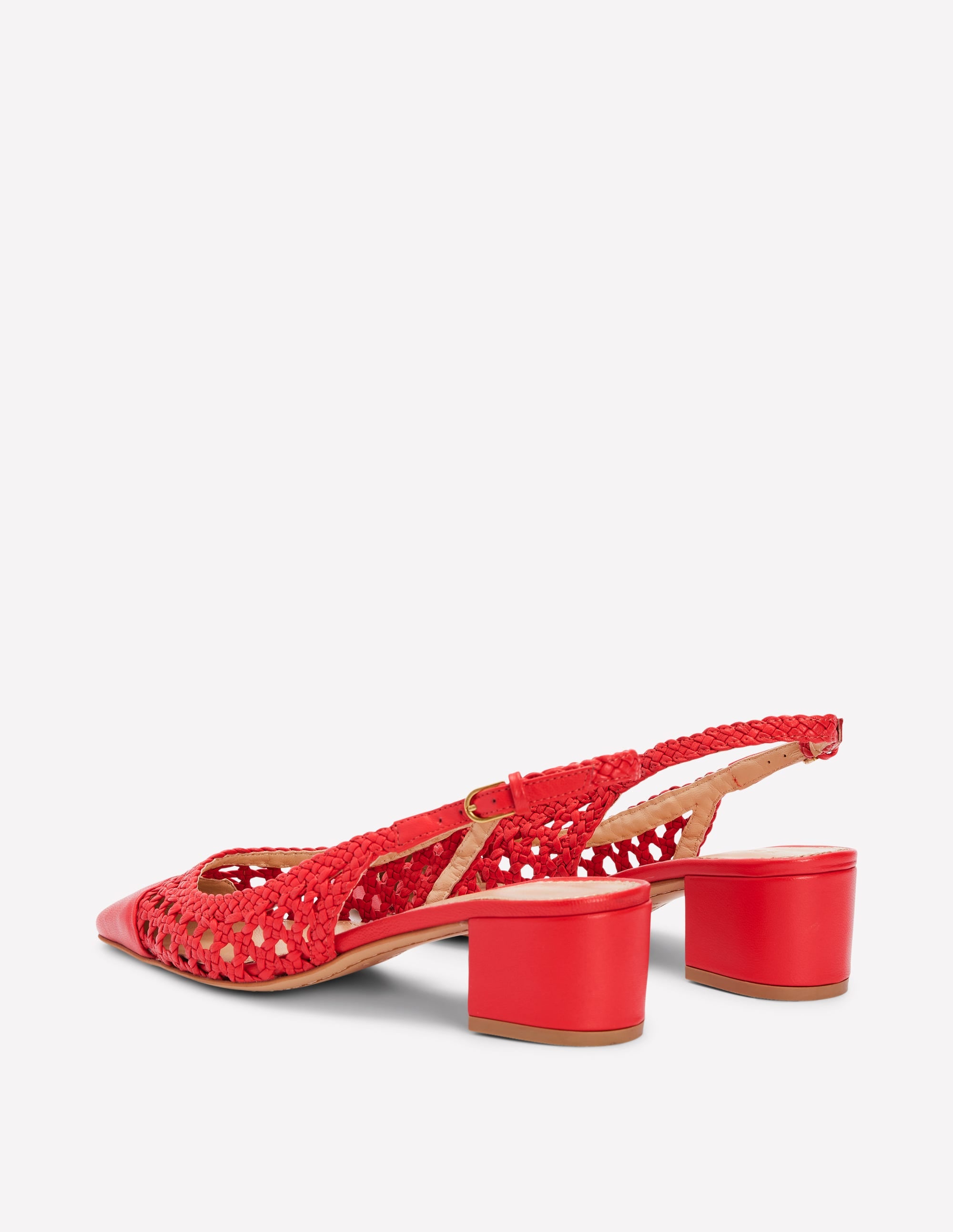  Ailsa Block Heel Slingbacks-Post Box Red Woven、mySite、ashleygrahame