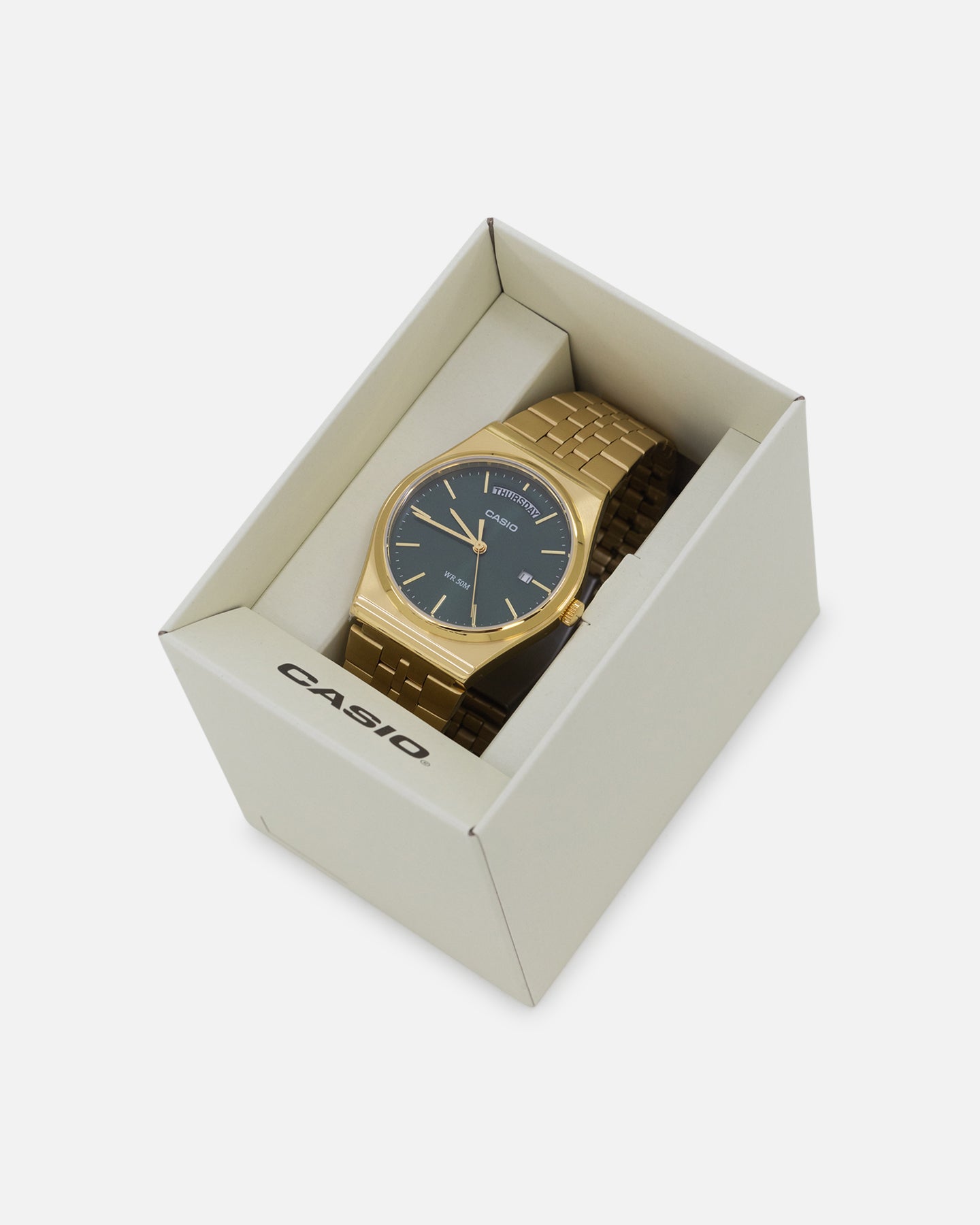 Casio MTP-B146G-3AVDF Watch Green/Gold、mySite、zt4zffjzw