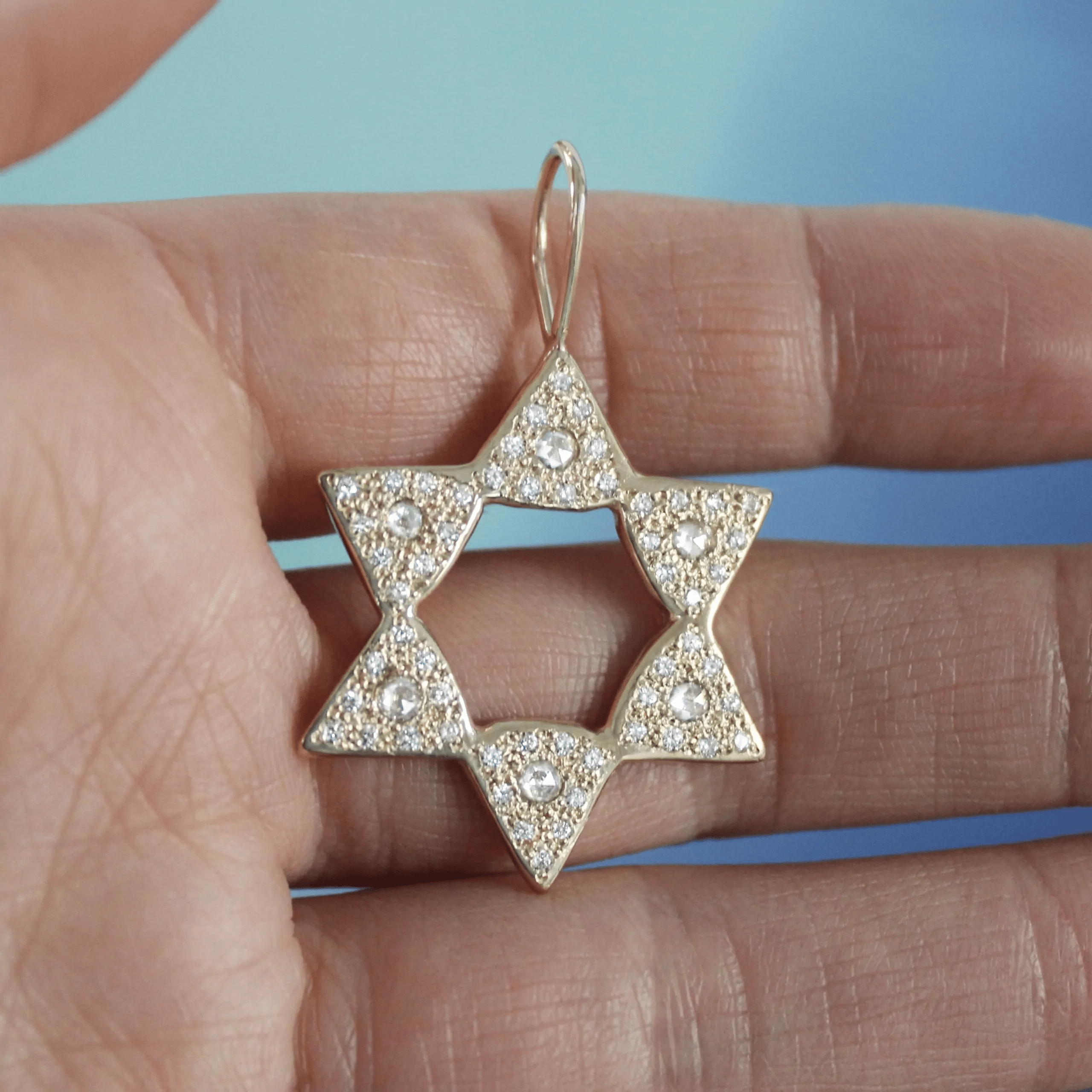 Diamond Large Star of David Charm by Elisa Solomon - 18k Yellow Gold、mySite、topwebapps
