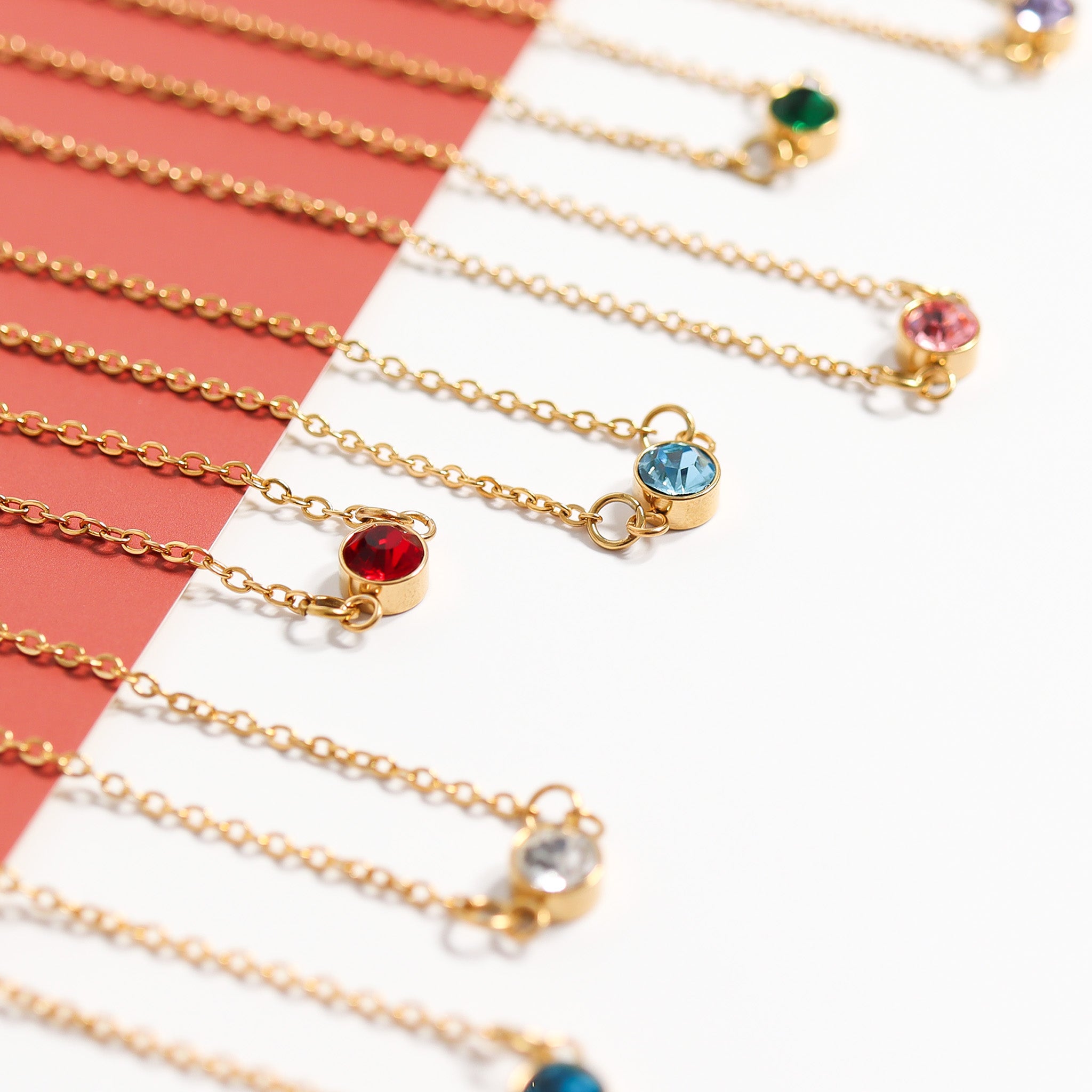 18K Gold PVD Stainless Steel Birthstone Connector Charm / PDL0122、mySite、dreamappss