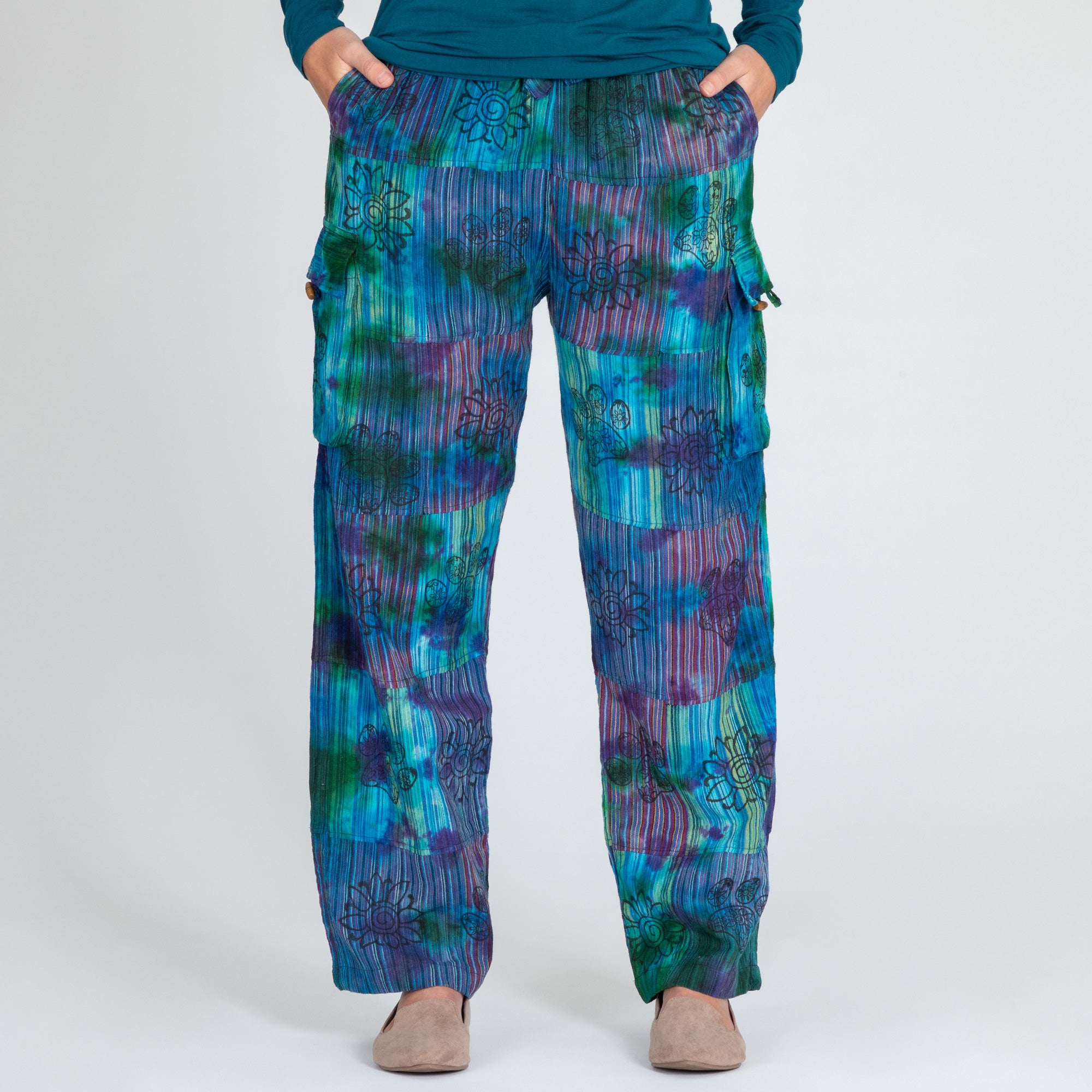 Tie-Dye Patchwork Paw Print Pants、mySite、camillekostekn