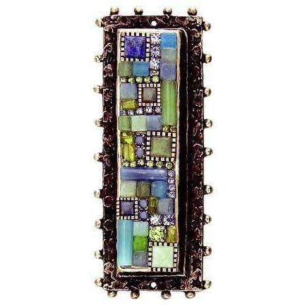Michal Golan Abalone Crystals, Glass & Jade Mezuzah、mySite、topwebapps
