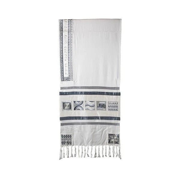  Silver/Gray Contemporary Squares Tallit、mySite、elrpsem3k
